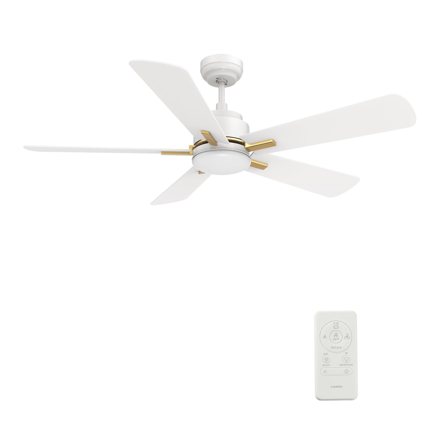 OLINDA 52 In 5 Blade Smart Ceiling Fan With Integrated LED Lights With Google Home