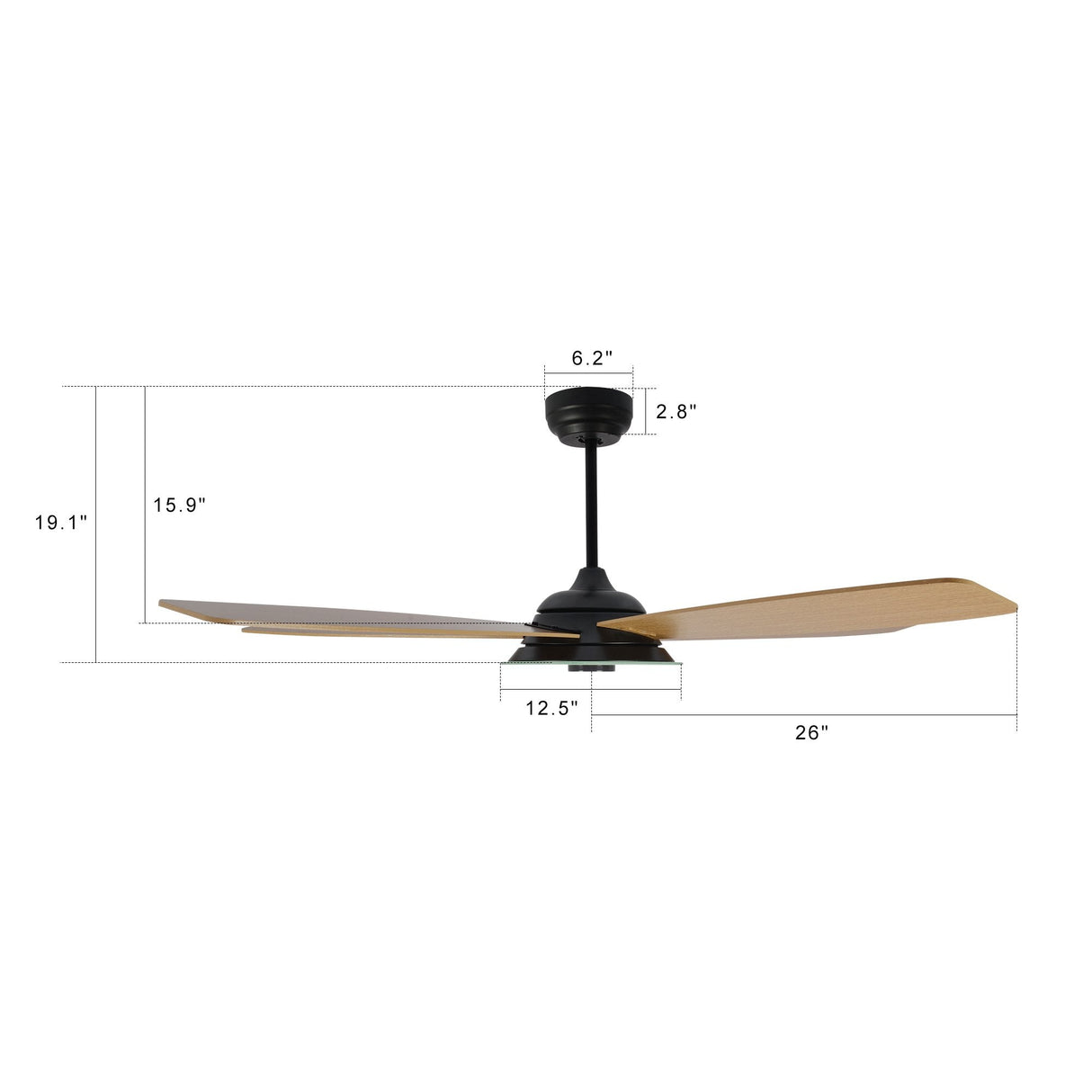Journey 52 Inch 5 Blade Smart Ceiling Fan With Led Light Kit Remote Black Fine Wood Grain