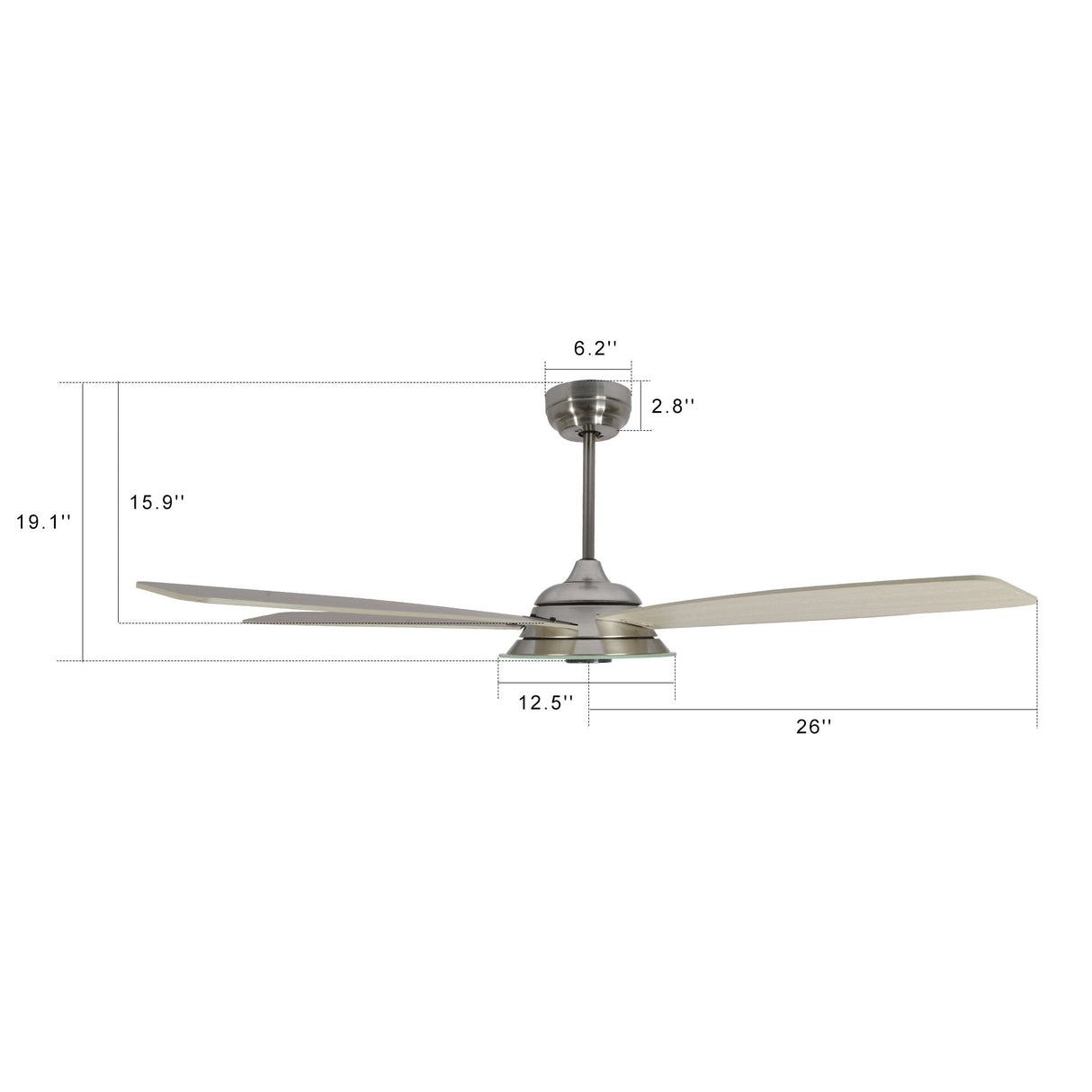 Journey 52 Inch 5 Blade Smart Ceiling Fan With Led Light Kit Remote Silver Light Wood