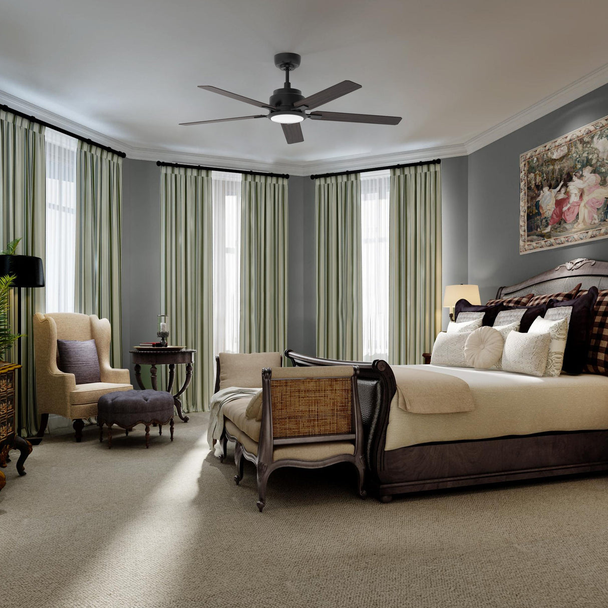 ESPEAR 52 inch 5-Blade Smart Ceiling Fan with LED Light & Remote