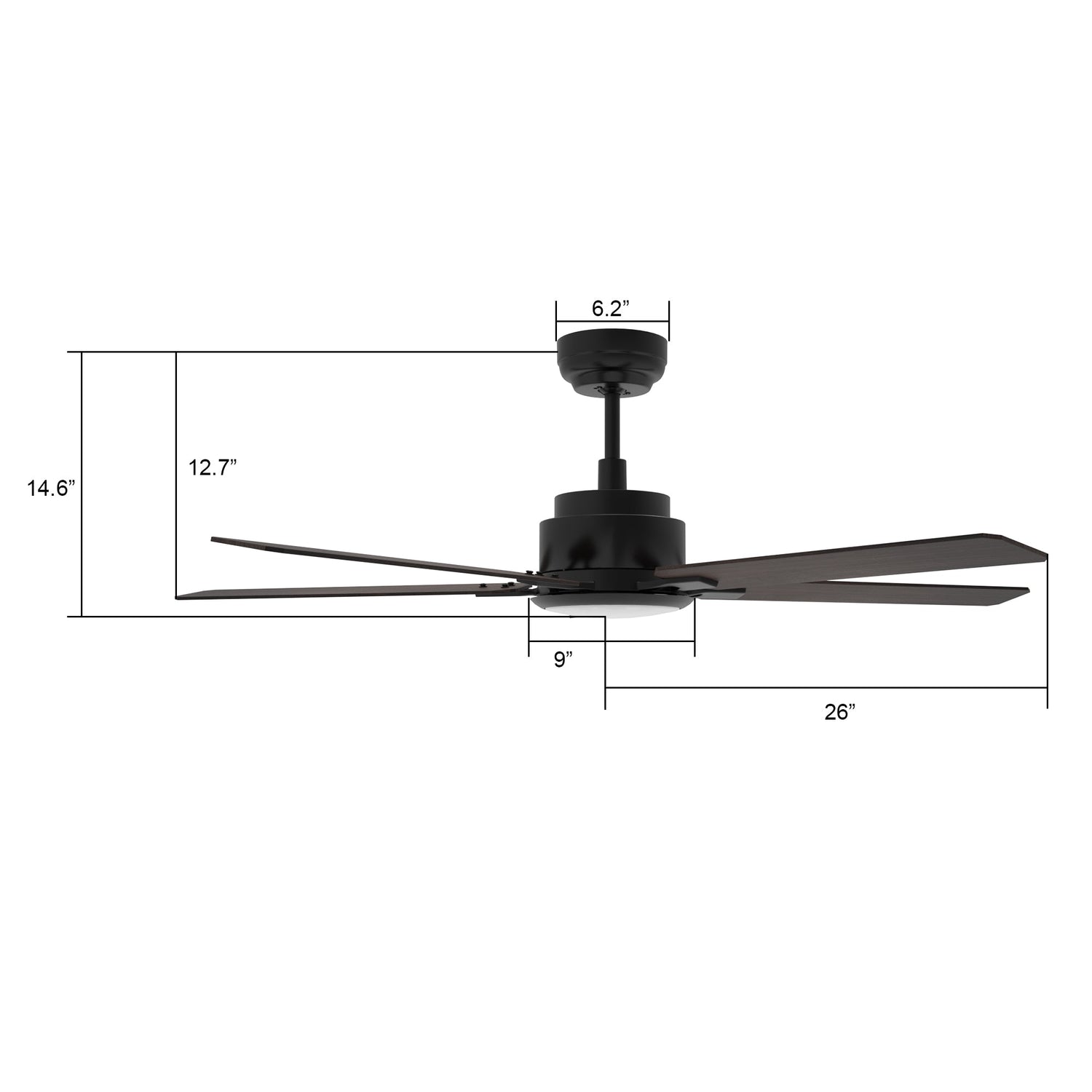 ESPEAR 52 inch 5-Blade Smart Ceiling Fan with LED Light & Remote