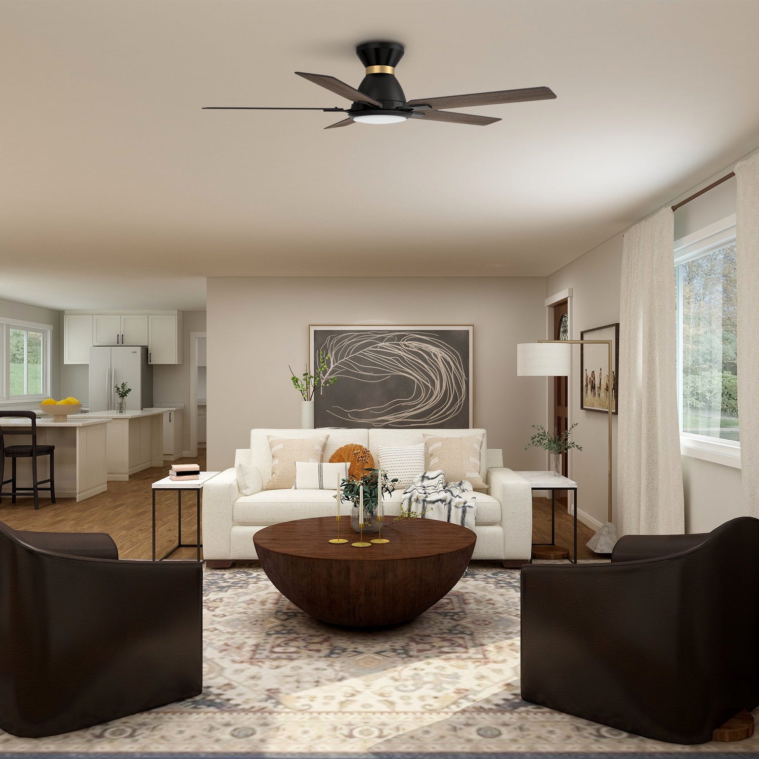 ESPEAR 52 In 5 Blade Smart Ceiling Fan With Integrated LED Lights With Google Home