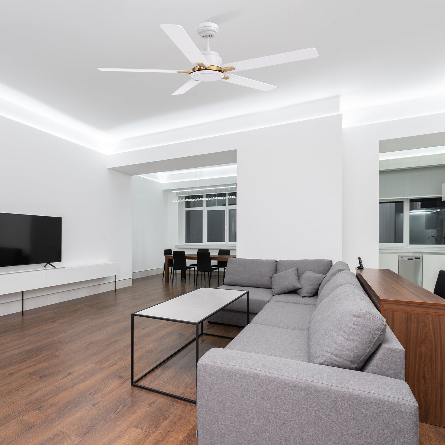 ESPEAR 52 inch 5-Blade Smart Ceiling Fan with LED Light & Remote