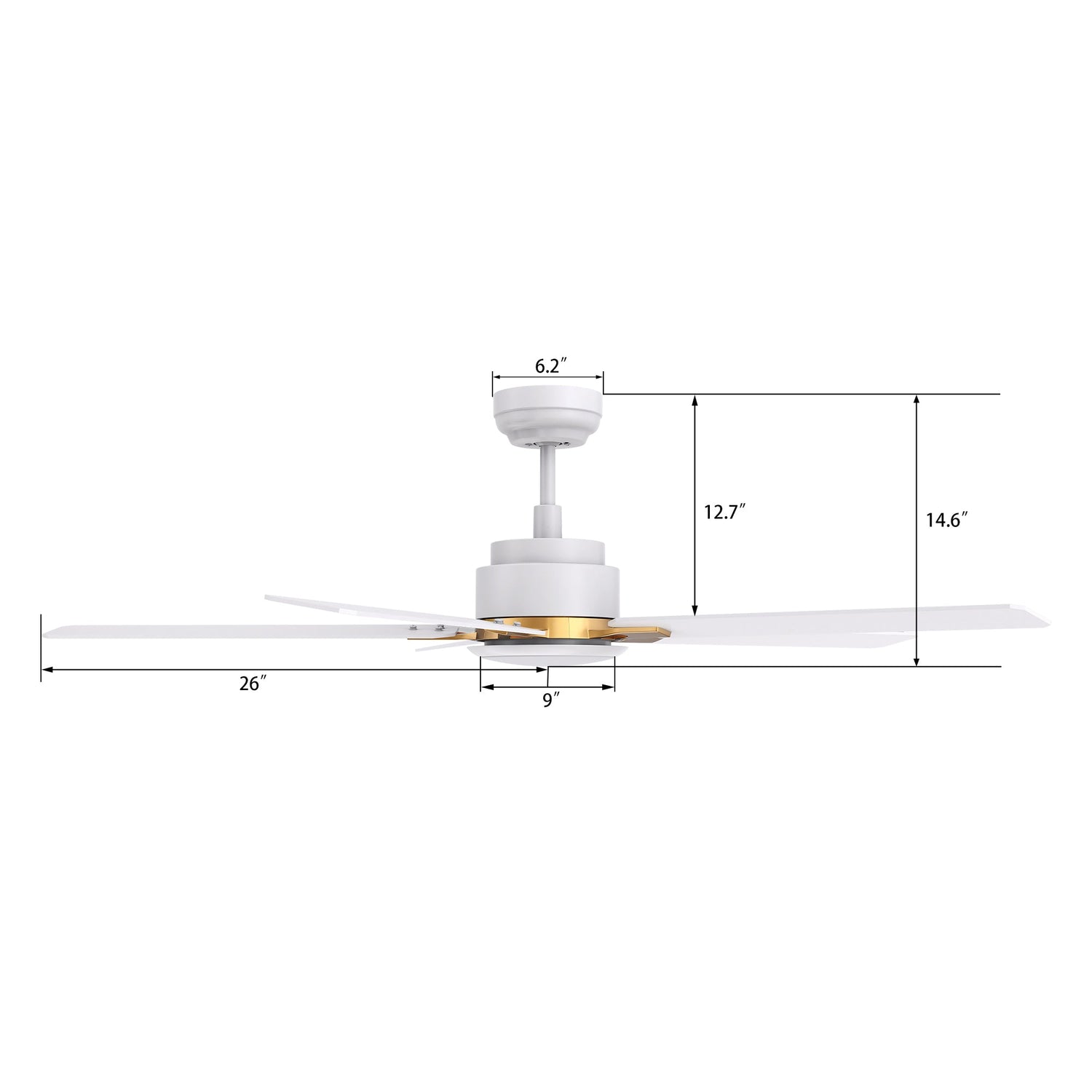 ESPEAR 52 inch 5-Blade Smart Ceiling Fan with LED Light & Remote