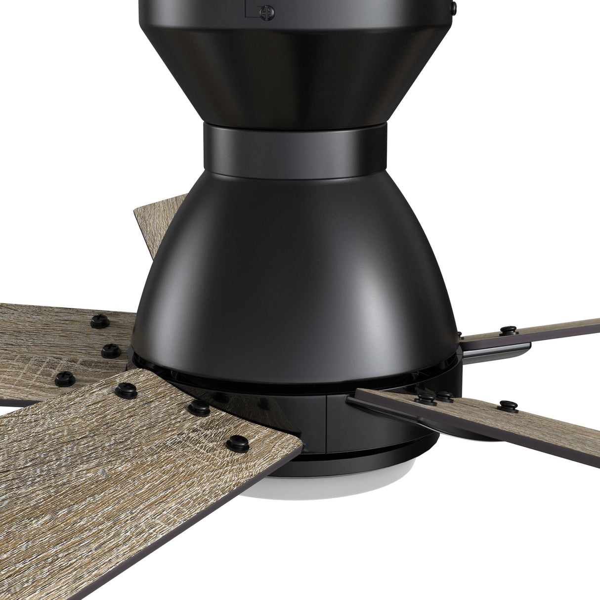Ascender 52 Inch 5 Blade Flush Mount Smart Ceiling Fan With Led Light Remote Control Black Black Gold Rim