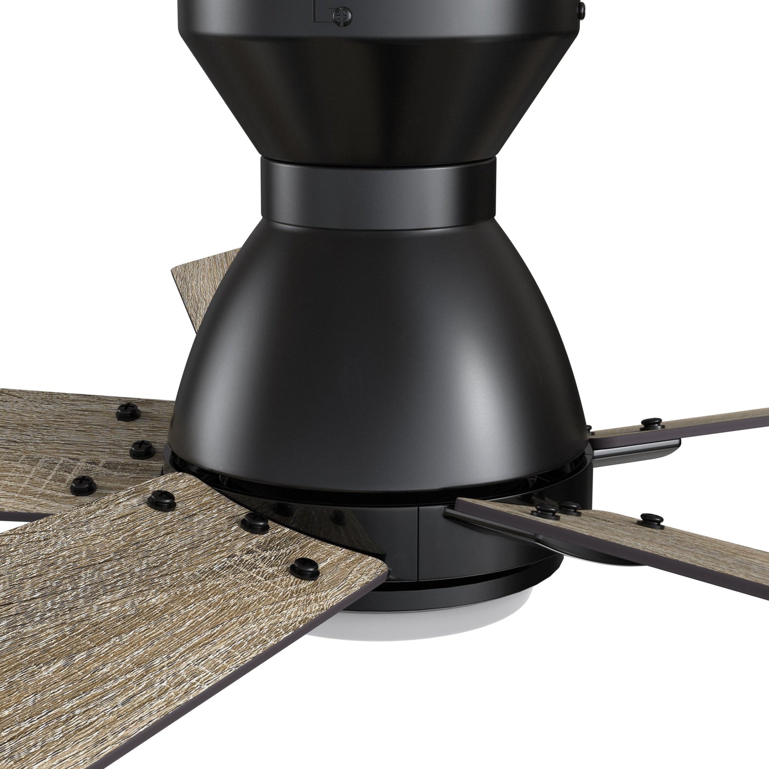Ascender 52 Inch 5 Blade Flush Mount Smart Ceiling Fan With Led Light Remote Control Black Black Gold Rim