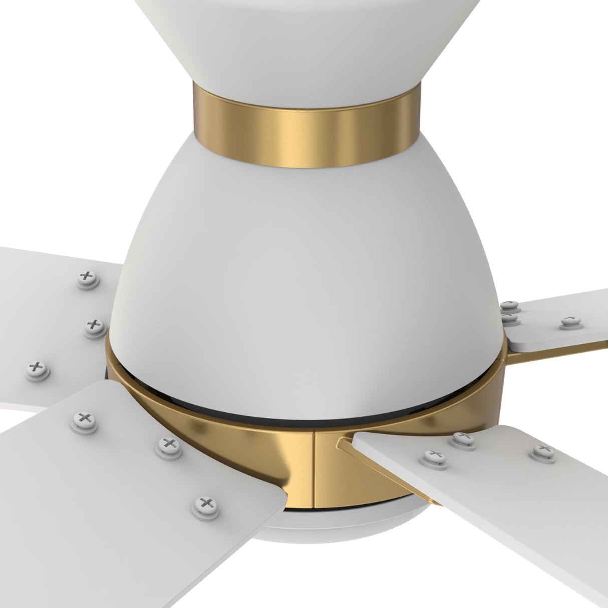 Ascender 52 Inch 5 Blade Flush Mount Smart Ceiling Fan With Led Light Remote Control Black Black Gold Rim