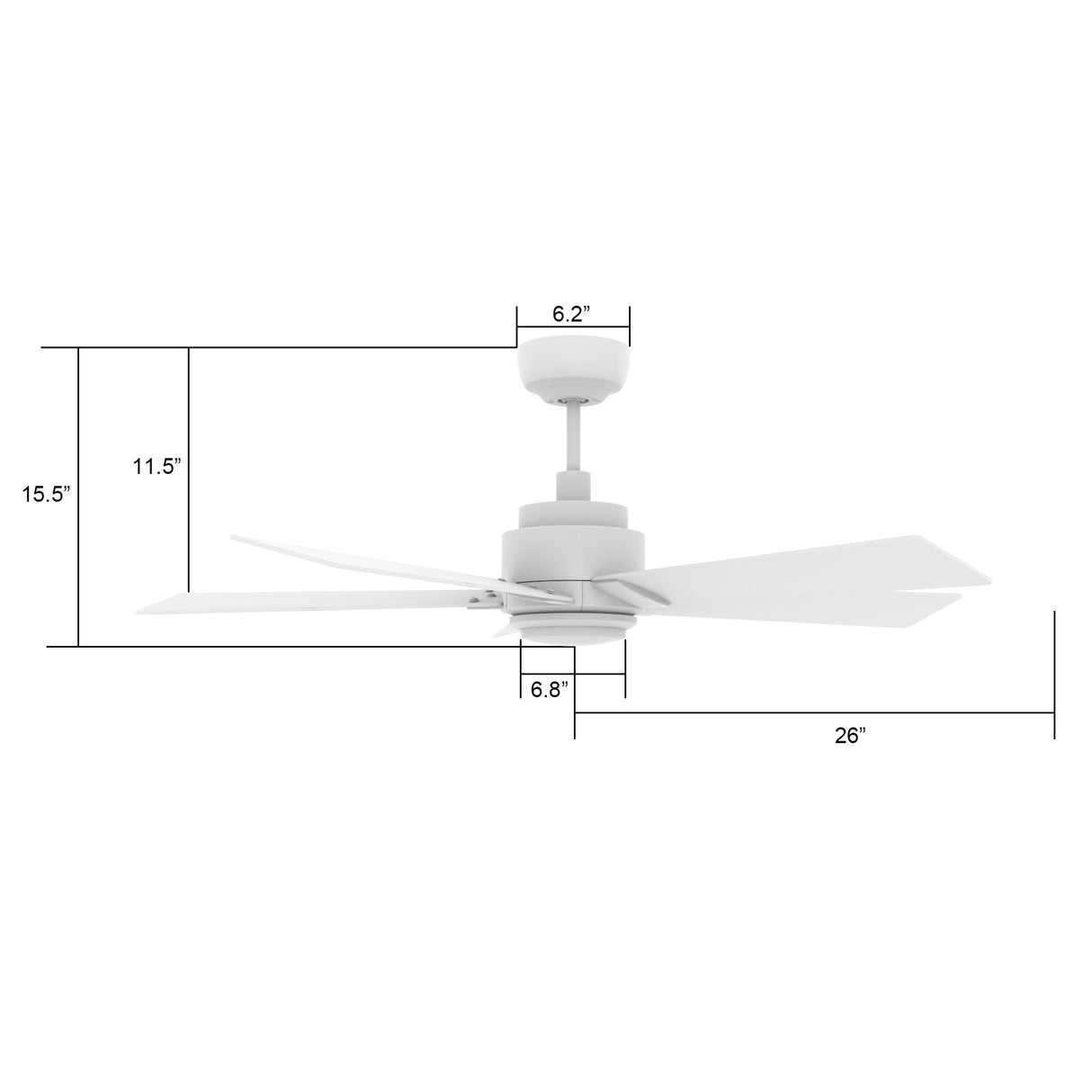 ASCENDER 52 In 5 Blade Smart Ceiling Fan With Integrated LED Lights With Google Home