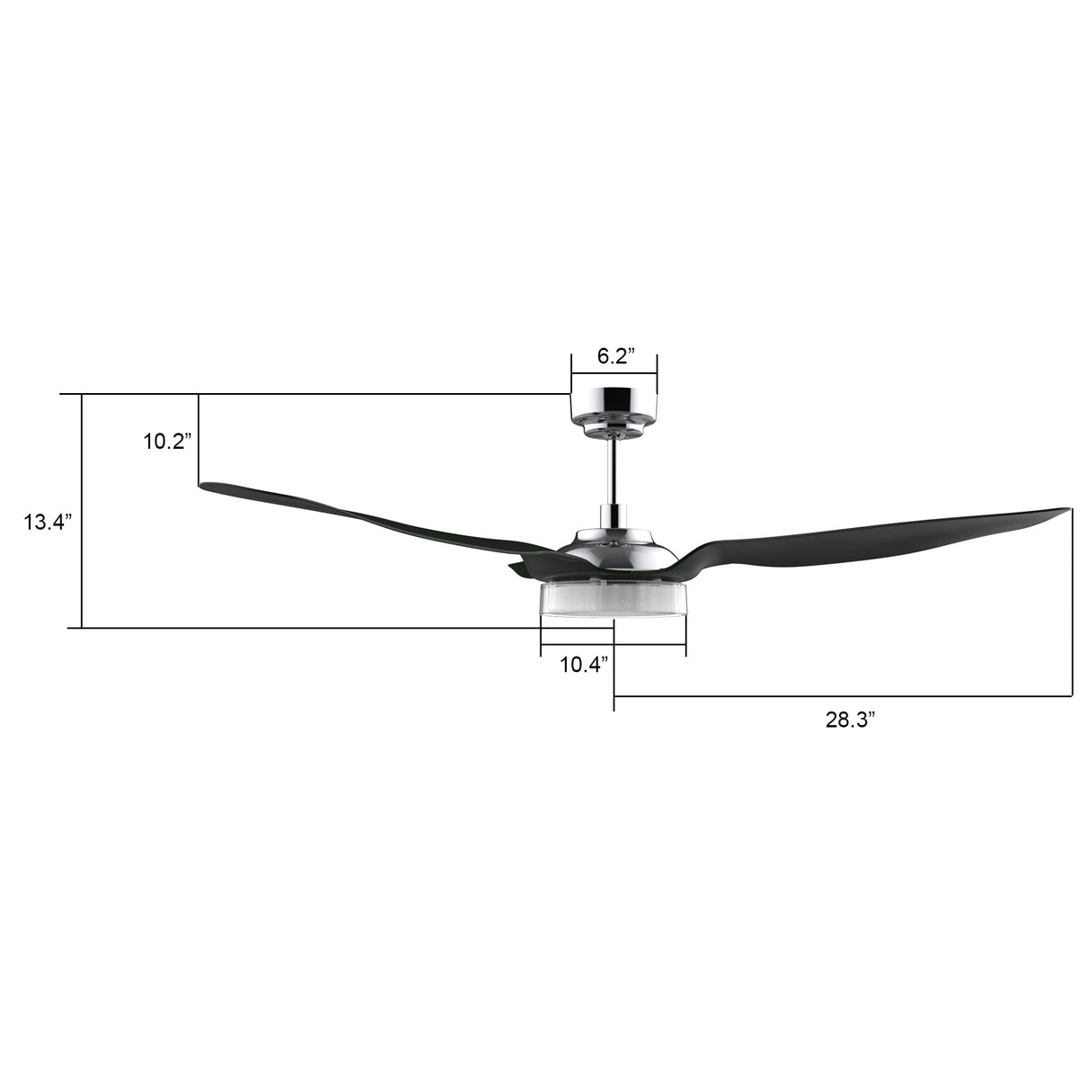 Fletcher 56 Inch 3 Blade Smart Ceiling Fan With Led Light Kit Remote Silver Black
