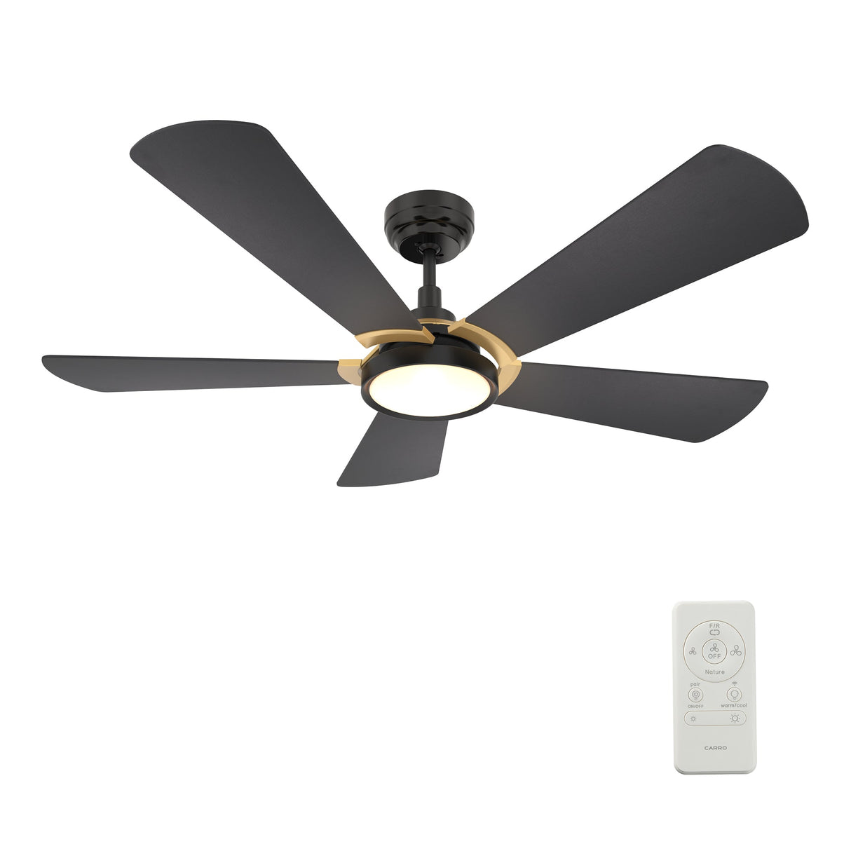 BRISA 56 In 5 Blade Smart Ceiling Fan With Integrated LED Lights With Google Home