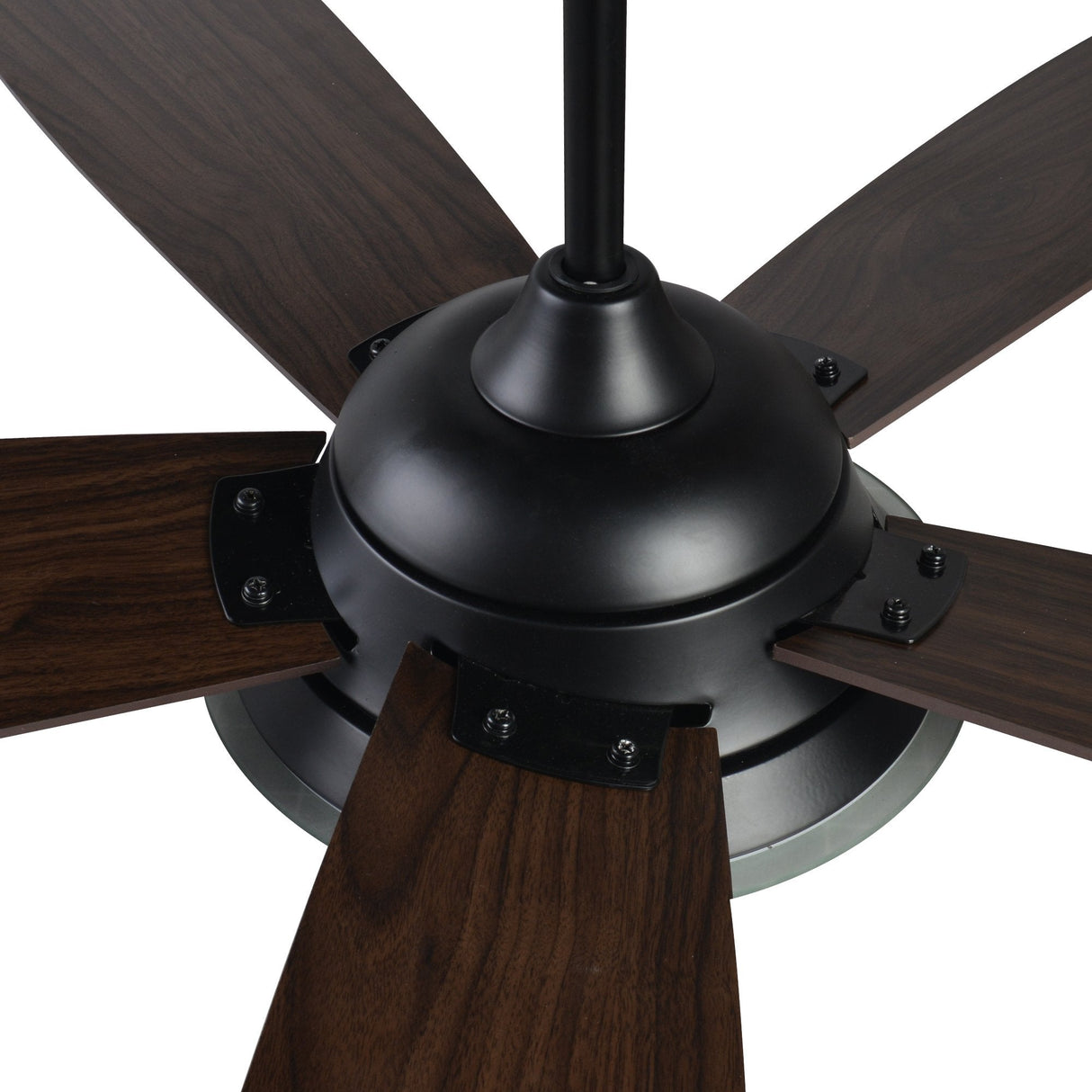 Journey 56 Inch 5 Blade Smart Ceiling Fan With Led Light Kit Remote Black Dark Wood Grain