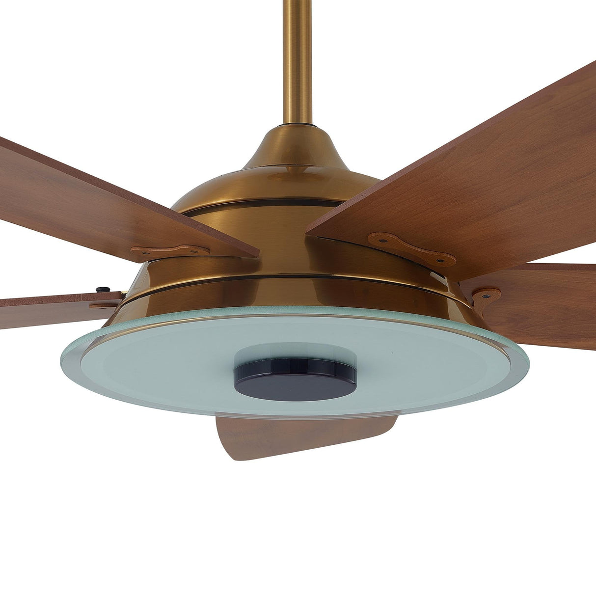 Journey 56 Inch 5 Blade Smart Ceiling Fan With Led Light Kit Remote Gold Wood Pattern