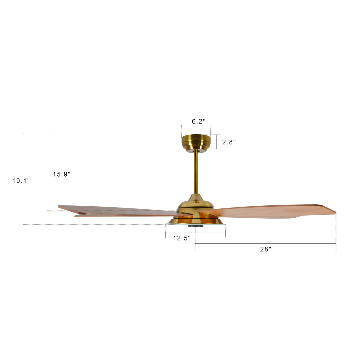 Journey 56 Inch 5 Blade Smart Ceiling Fan With Led Light Kit Remote Gold Wood Pattern