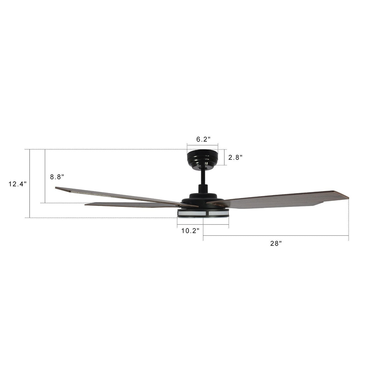 Elira 56 5 Blade Smart Ceiling Fan With Led Light Kit Remote Black Dark Wood