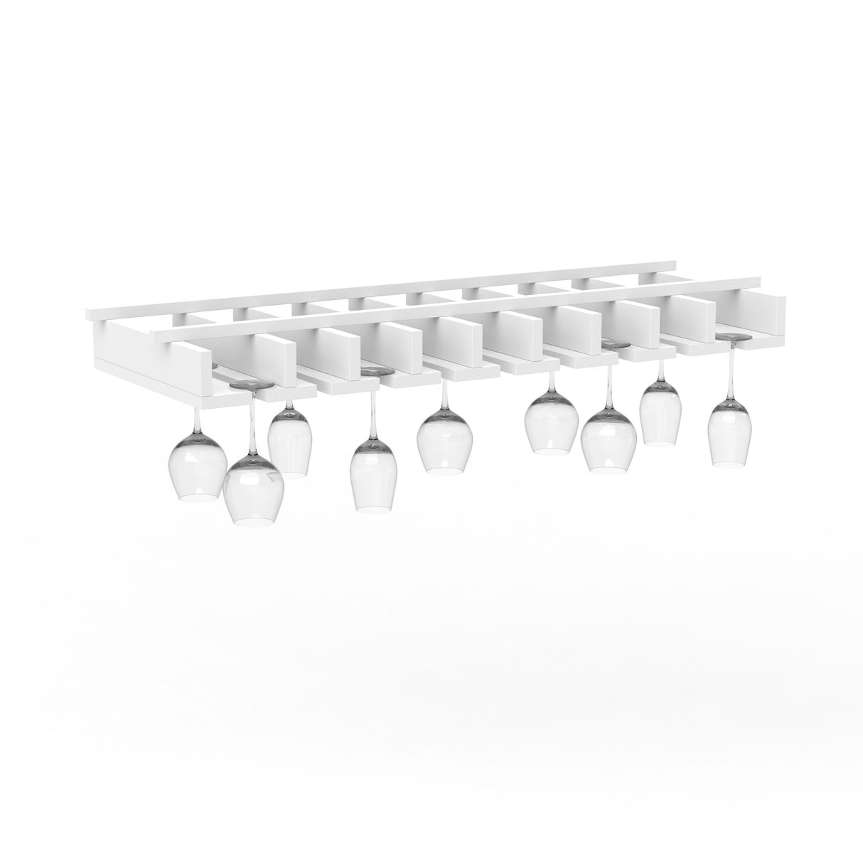 Liberty Shaker White - 28.5 Inch Stem Glass Holder Wall Cabinet - 28.5" Width x 2.75" Height x 10.5" Depth