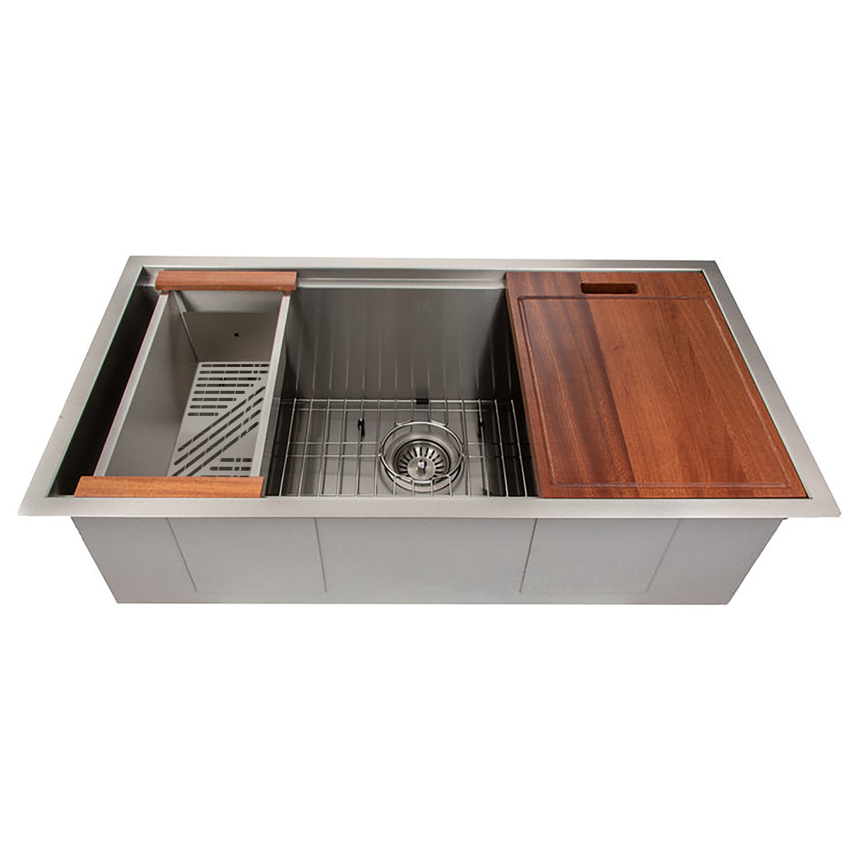 ZLINE 33 in. Garmisch Undermount Single Bowl Stainless Steel Kitchen Sink with Bottom Grid and Accessories (SLS-33)