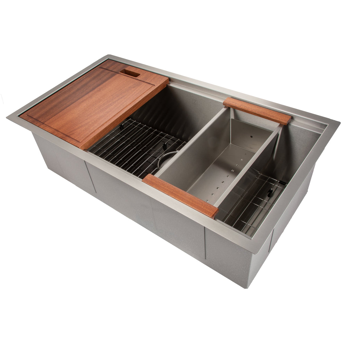 ZLINE 33 in. Garmisch Undermount Single Bowl Stainless Steel Kitchen Sink with Bottom Grid and Accessories (SLS-33)