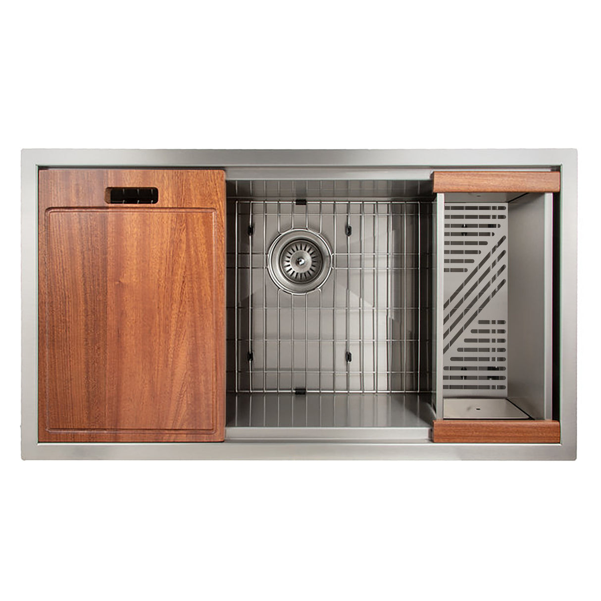 ZLINE 33 in. Garmisch Undermount Single Bowl Stainless Steel Kitchen Sink with Bottom Grid and Accessories (SLS-33)