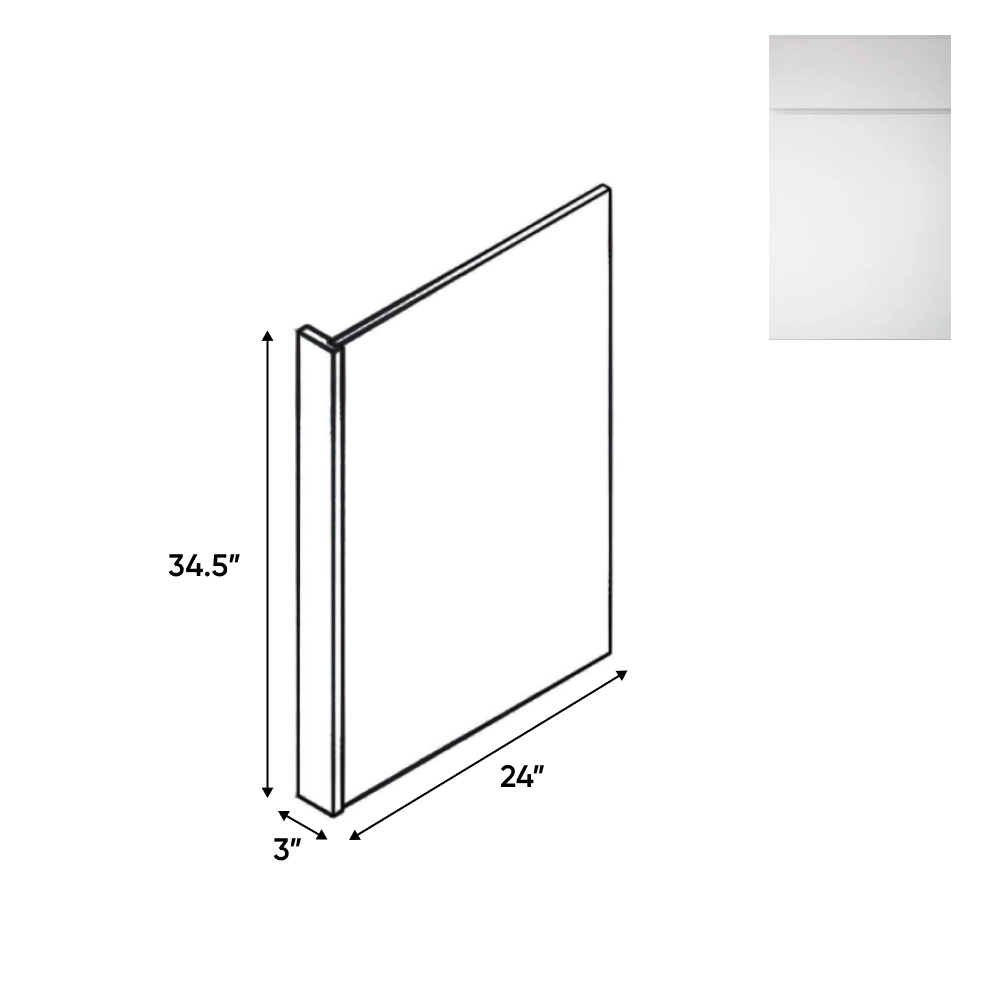 Sonoma White - 3 Inch End Panels Accessories - 3" Width x 34.5" Height x 24" Depth