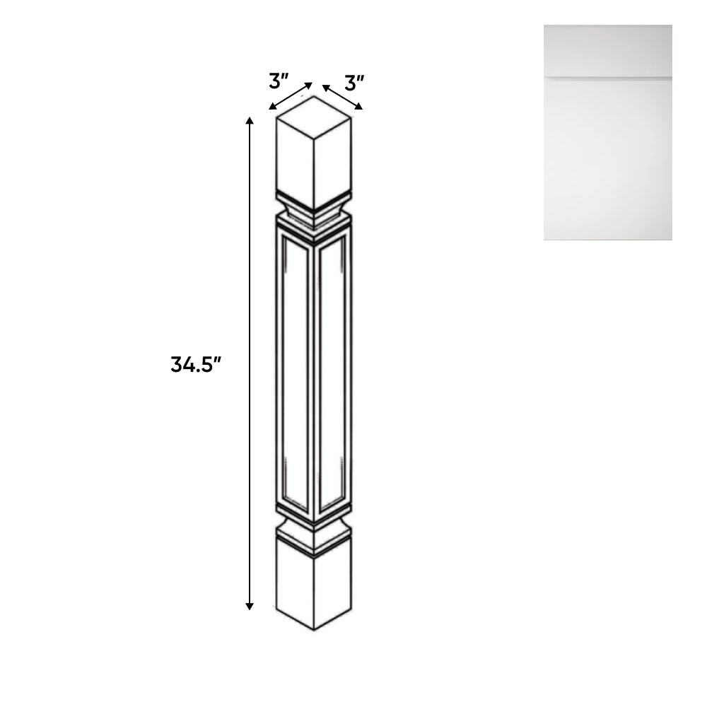Sonoma White - 3 Inch Structural Accessories - 3" Width x 34.5" Height x 3" Depth