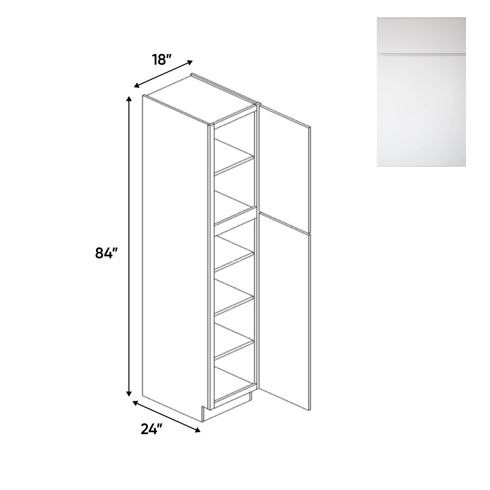 Sonoma White - 18 Inch Single Door Pantry Tall Cabinet - 18" Width x 84" Height x 24" Depth