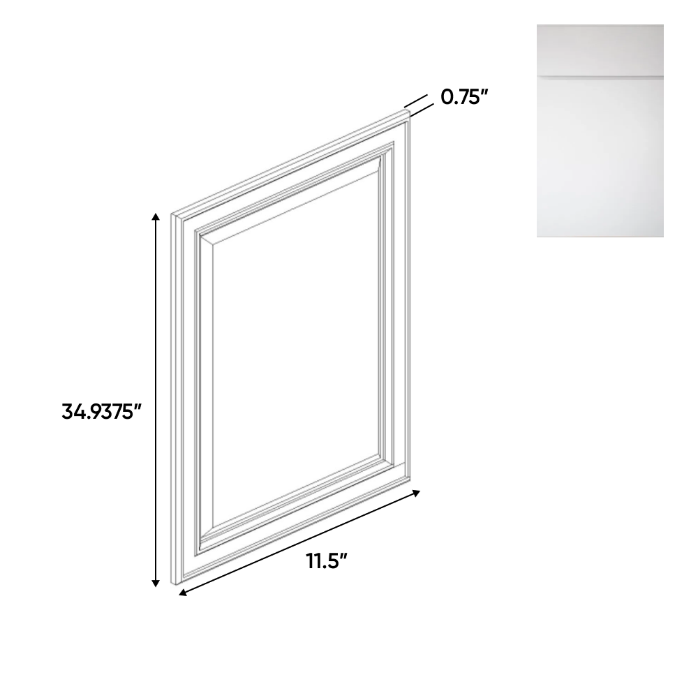 Sonoma White - 11.5 Inch Decorative End Panel Doors Accessories - 11.5" Width x 34.9375" Height x .75" Depth