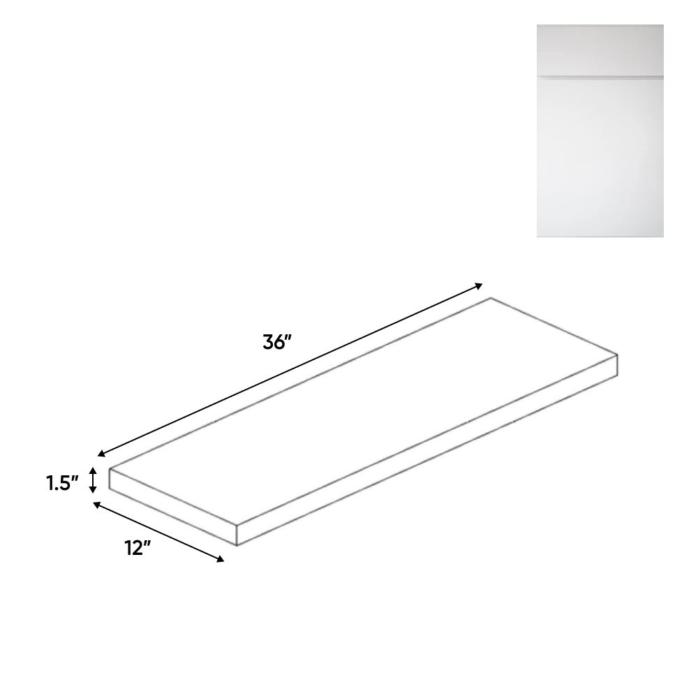 Sonoma White - 36 Inch Wall Shelf Accessories - 36" Width x 1.5" Height x 12" Depth