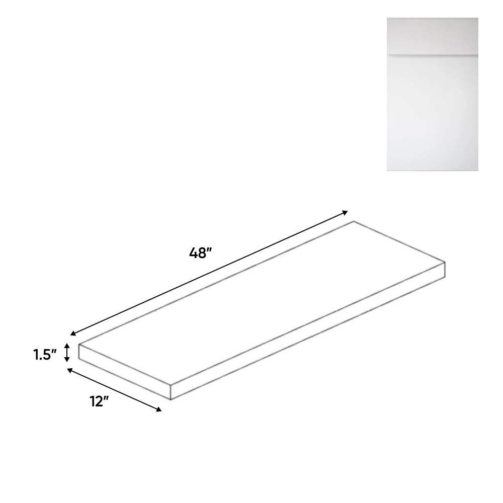 Sonoma White - 48 Inch Wall Shelf Accessories - 48" Width x 1.5" Height x 12" Depth