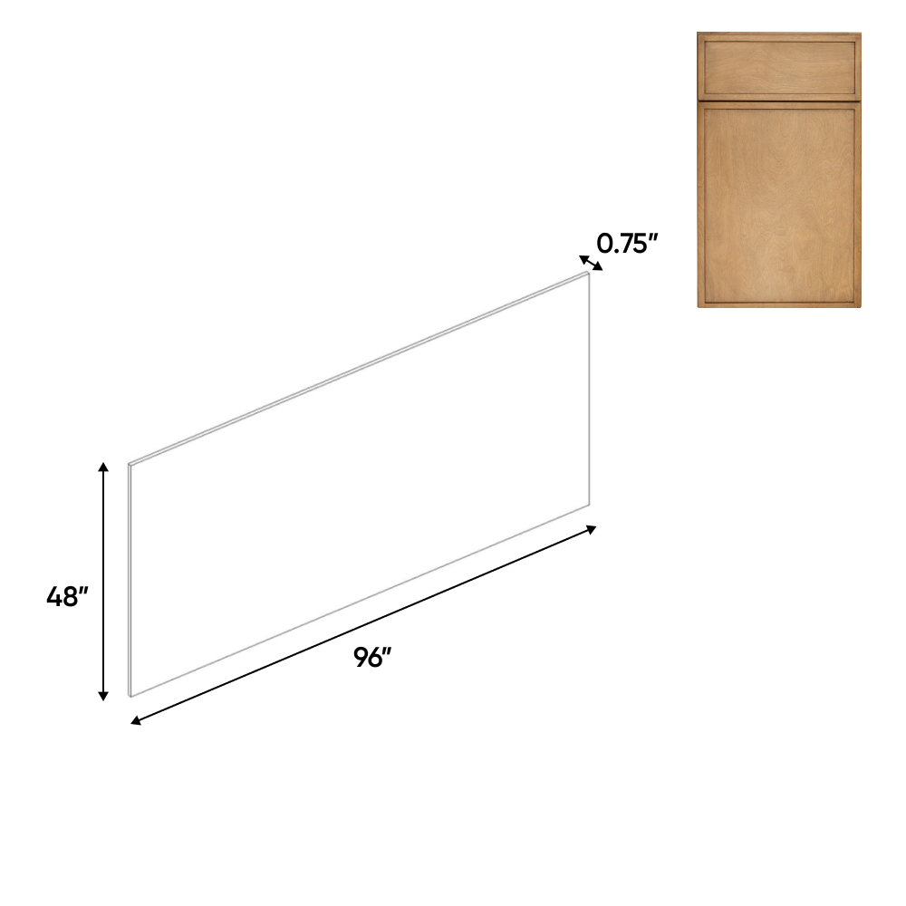 Slim Shaker Karamel - 48 Inch Edge Banded Panels Accessories - 48" Width x 96" Height x .75" Depth