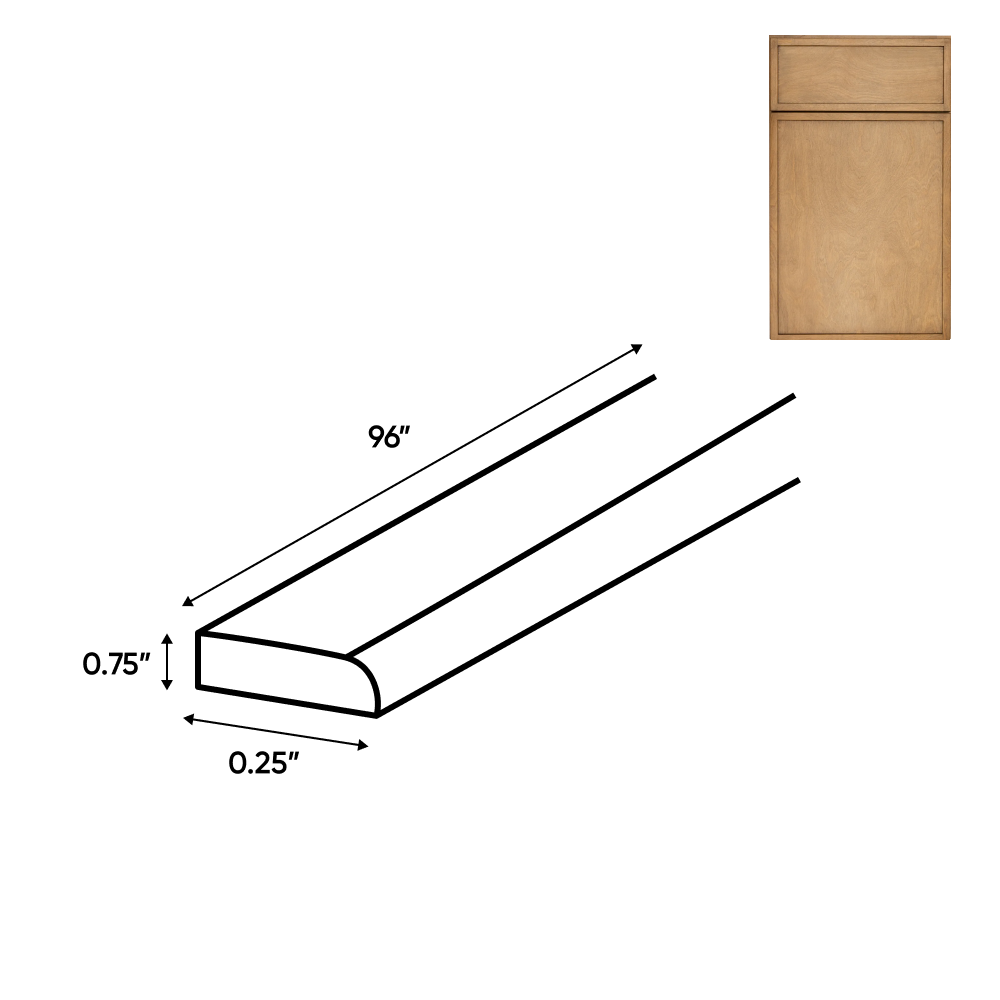Slim Shaker Karamel - Scribe Molding - 0.25 Inch Trims Accessories - .25" Width x .75" Height x 96" Depth