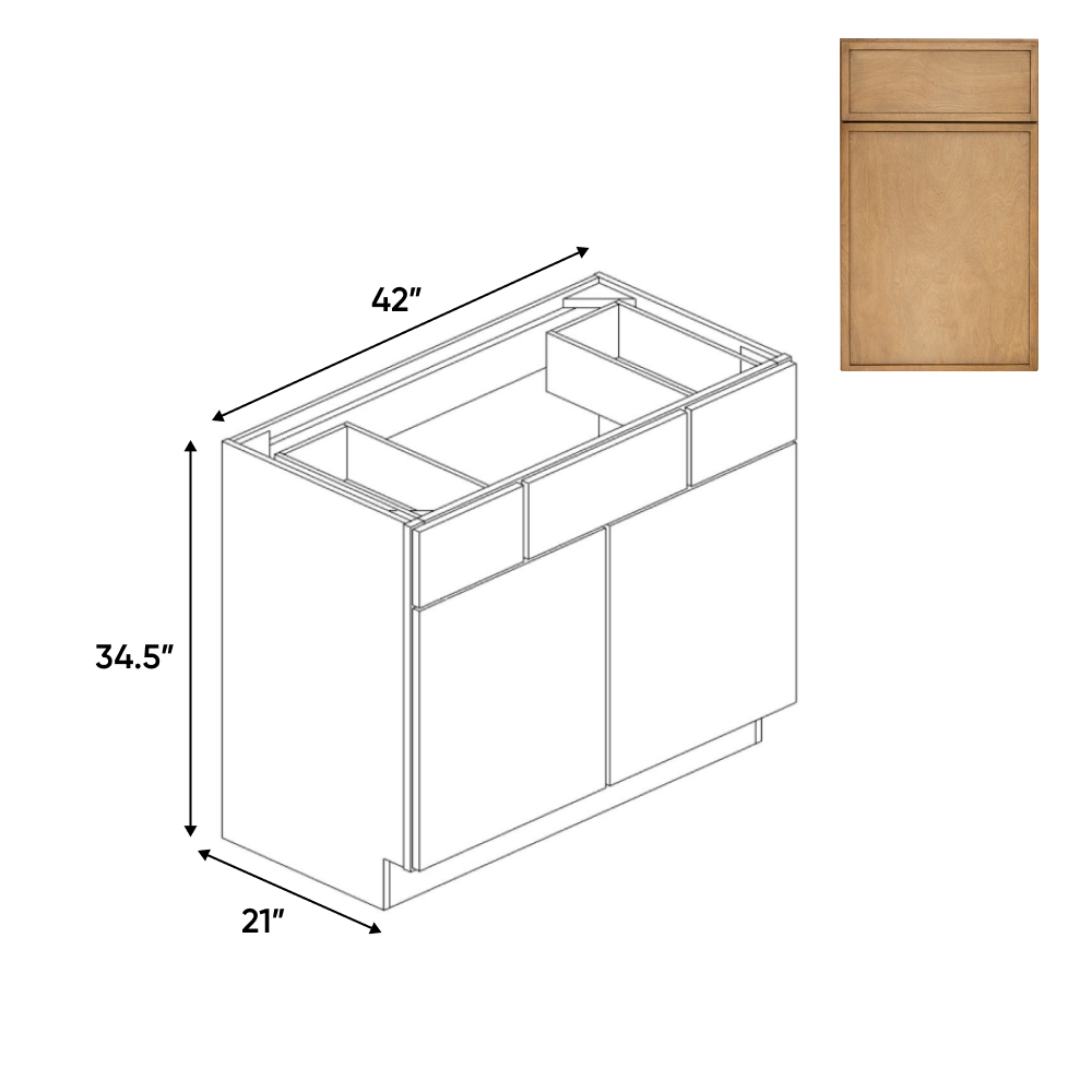 Slim Shaker Karamel - 42 Inch Vanity Consoles Cabinet - 42" Width x 34.5" Height x 21" Depth