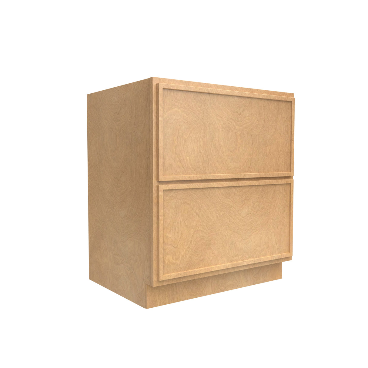 Slim Shaker Karamel - 30 Inch Double Drawer Base Cabinet - 30" Width x 34.5" Height x 24" Depth