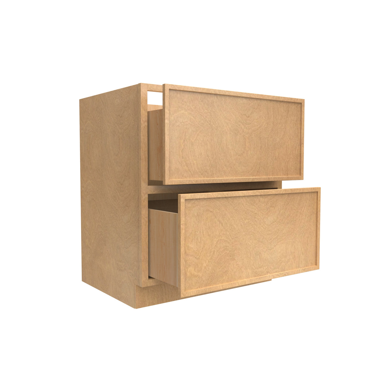 Slim Shaker Karamel - 30 Inch Double Drawer Base Cabinet - 30" Width x 34.5" Height x 24" Depth