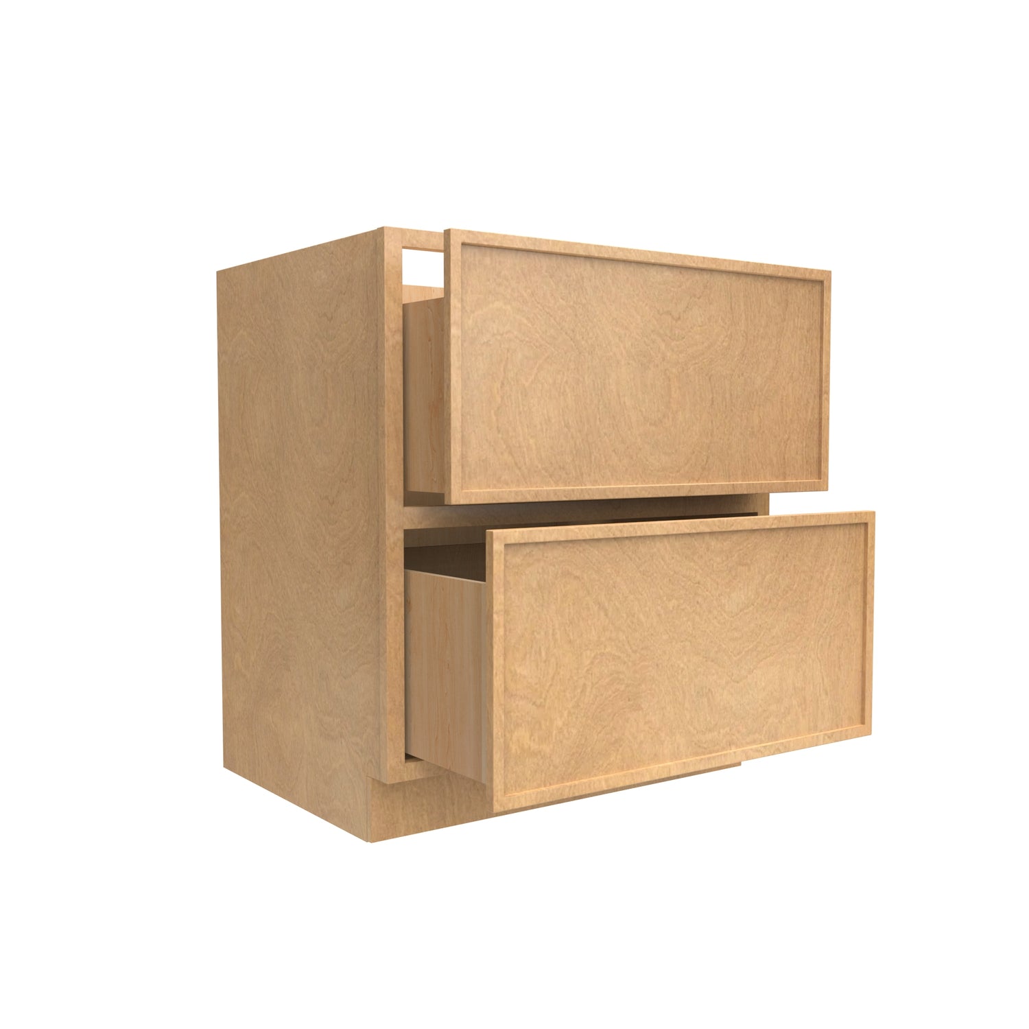 Slim Shaker Karamel - 30 Inch Double Drawer Base Cabinet - 30" Width x 34.5" Height x 24" Depth