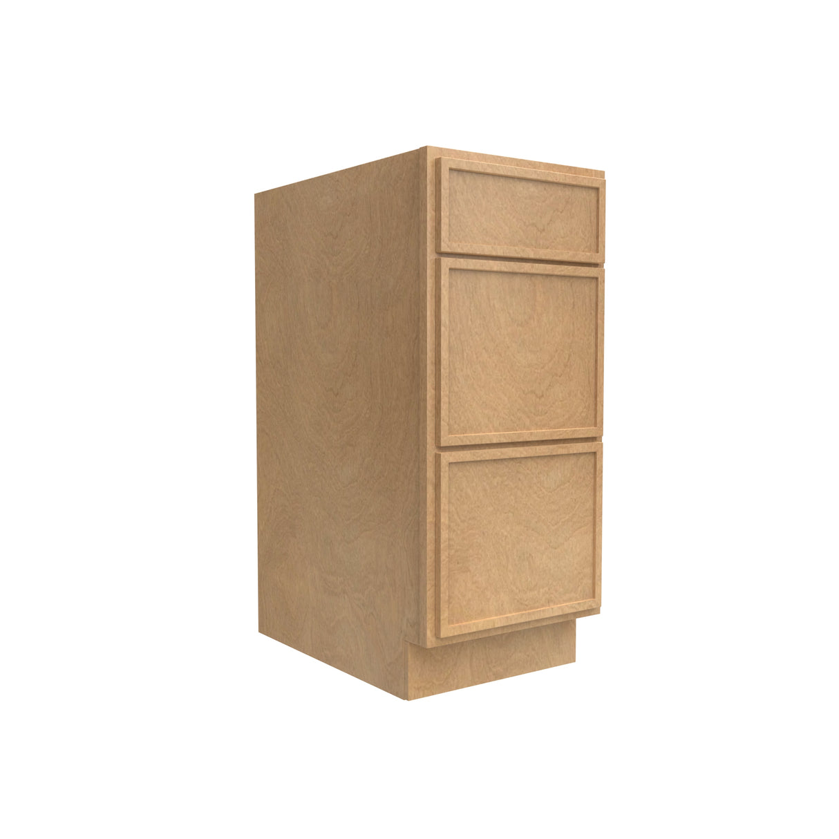 Slim Shaker Karamel - 15 Inch Three Drawer Base Cabinet - 15" Width x 34.5" Height x 24" Depth