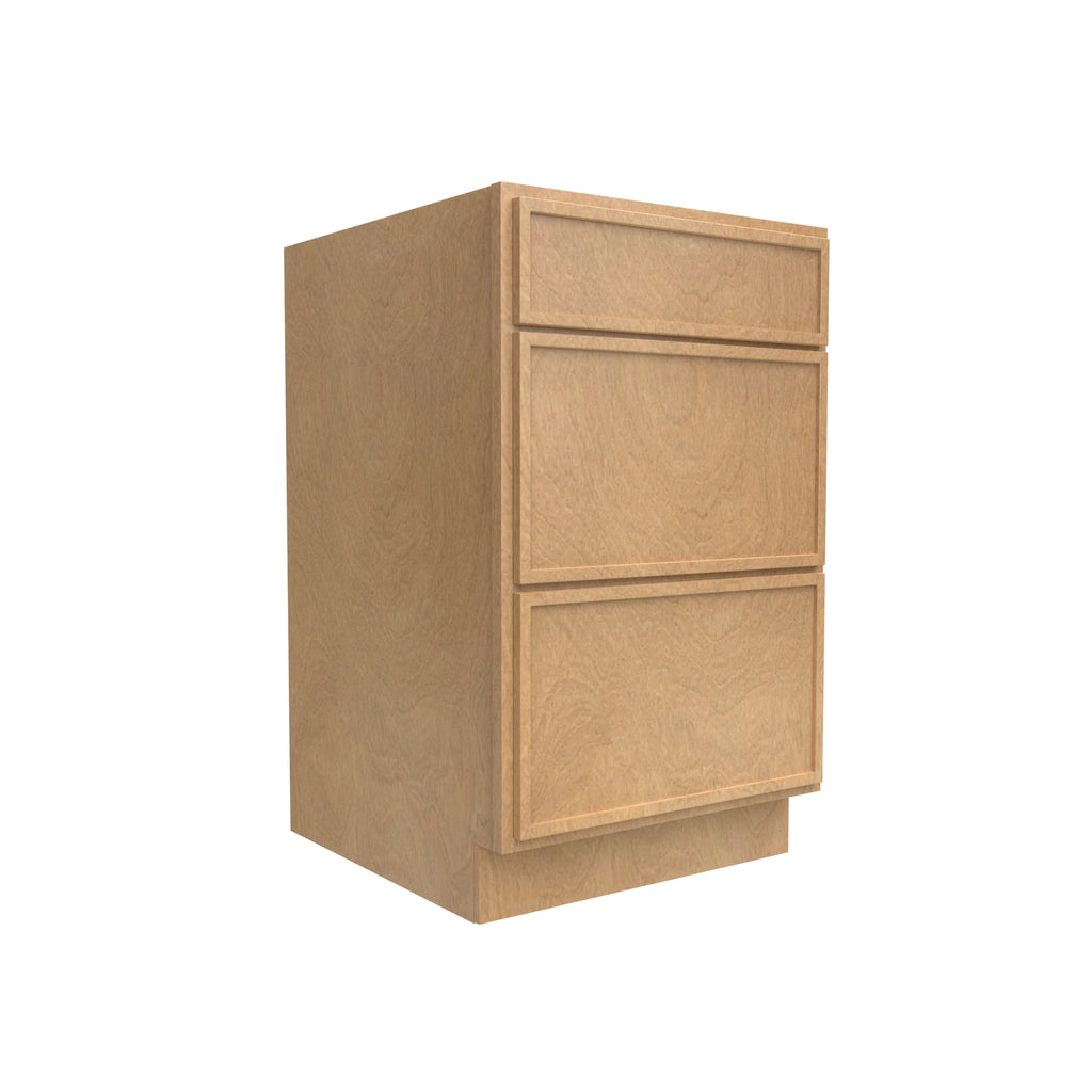 Slim Shaker Karamel - 21 Inch Three Drawer Base Cabinet - 21