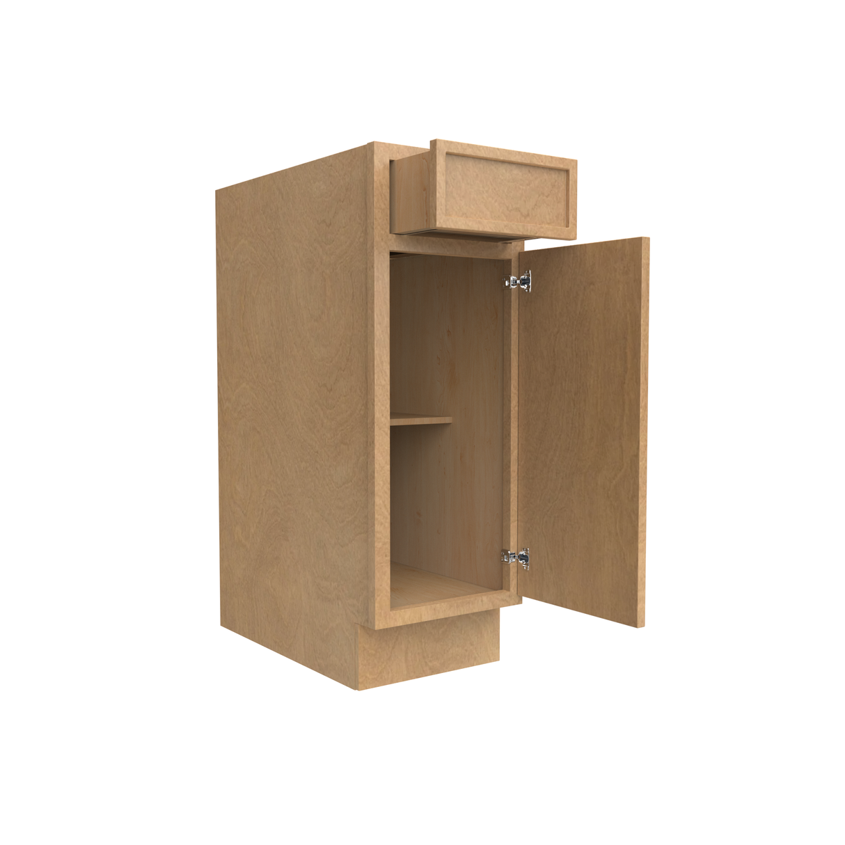 Slim Shaker Karamel - 12 Inch Single Door Base Cabinet - 12" Width x 34.5" Height x 24" Depth