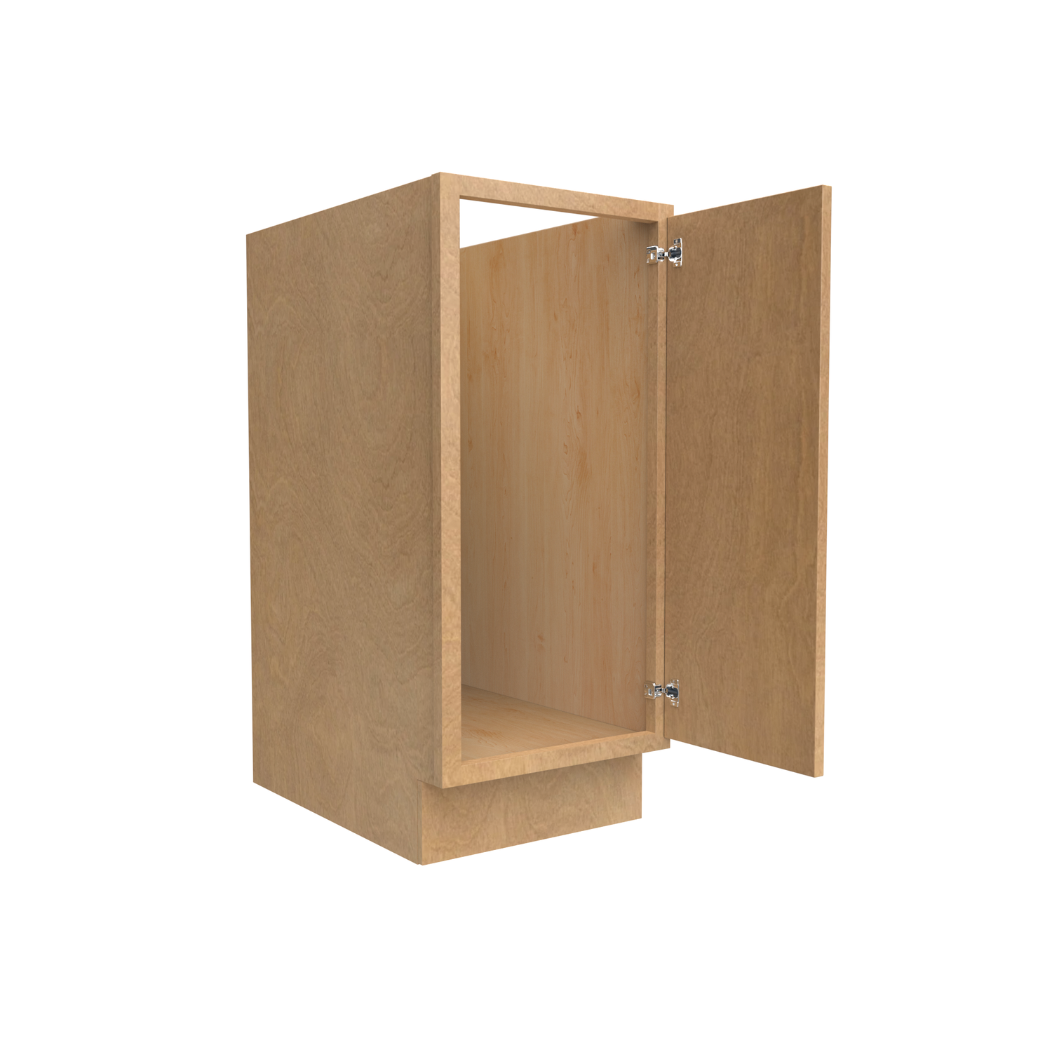 Slim Shaker Karamel - 15 Inch Full Height Single Door Base Cabinet - 15" Width x 34.5" Height x 24" Depth