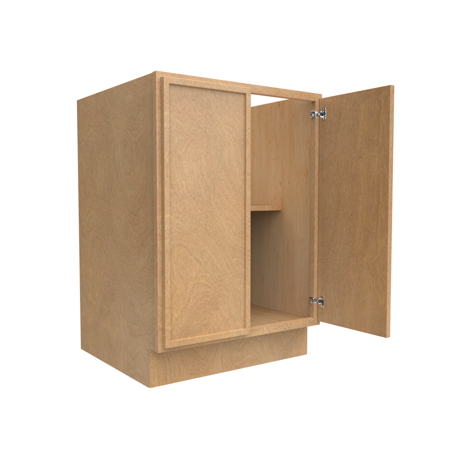 Slim Shaker Karamel - 24 Inch Full Height Double Door Base Cabinet - 24" Width x 34.5" Height x 24" Depth