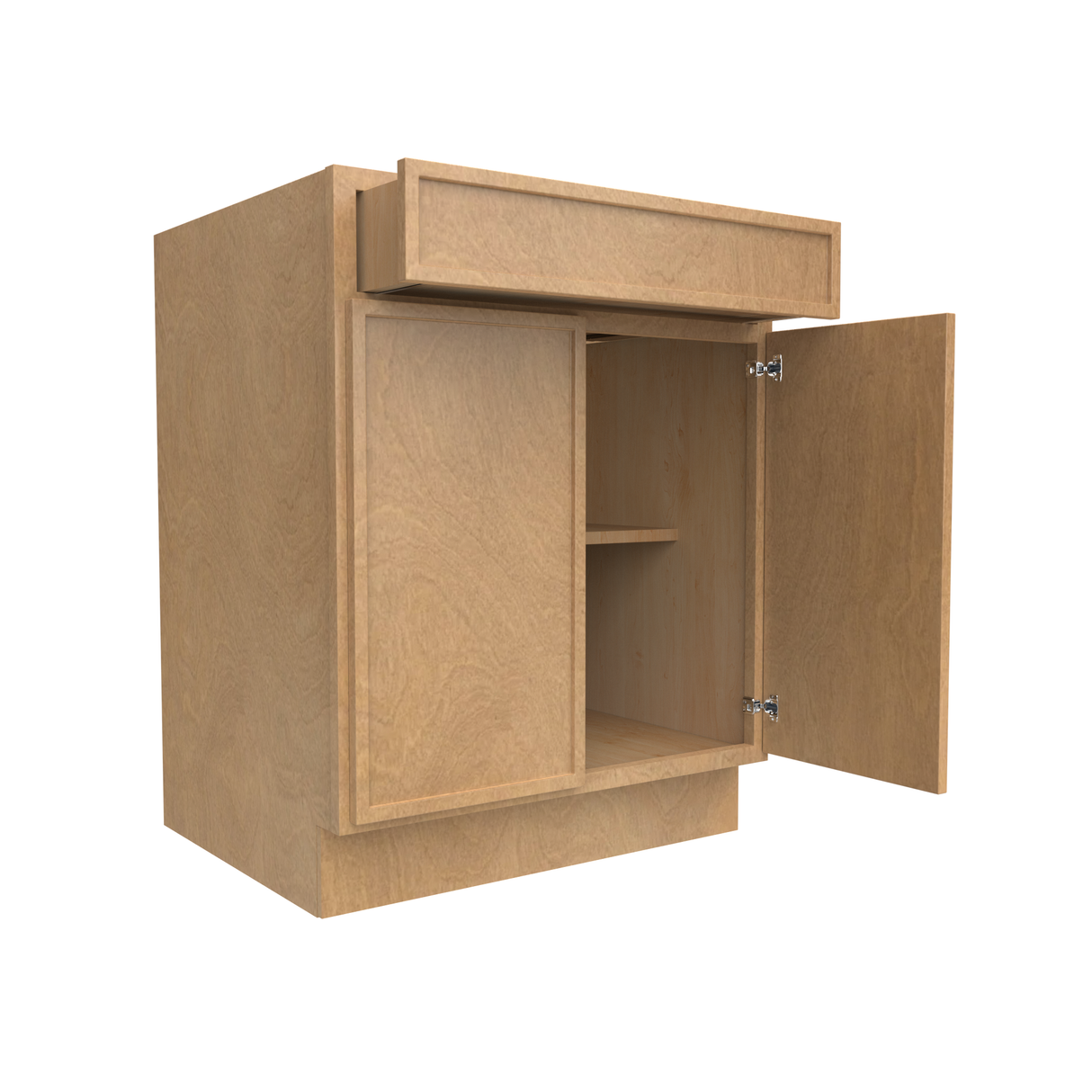 Slim Shaker Karamel - 27 Inch Double Door Base Cabinet - 27" Width x 34.5" Height x 24" Depth