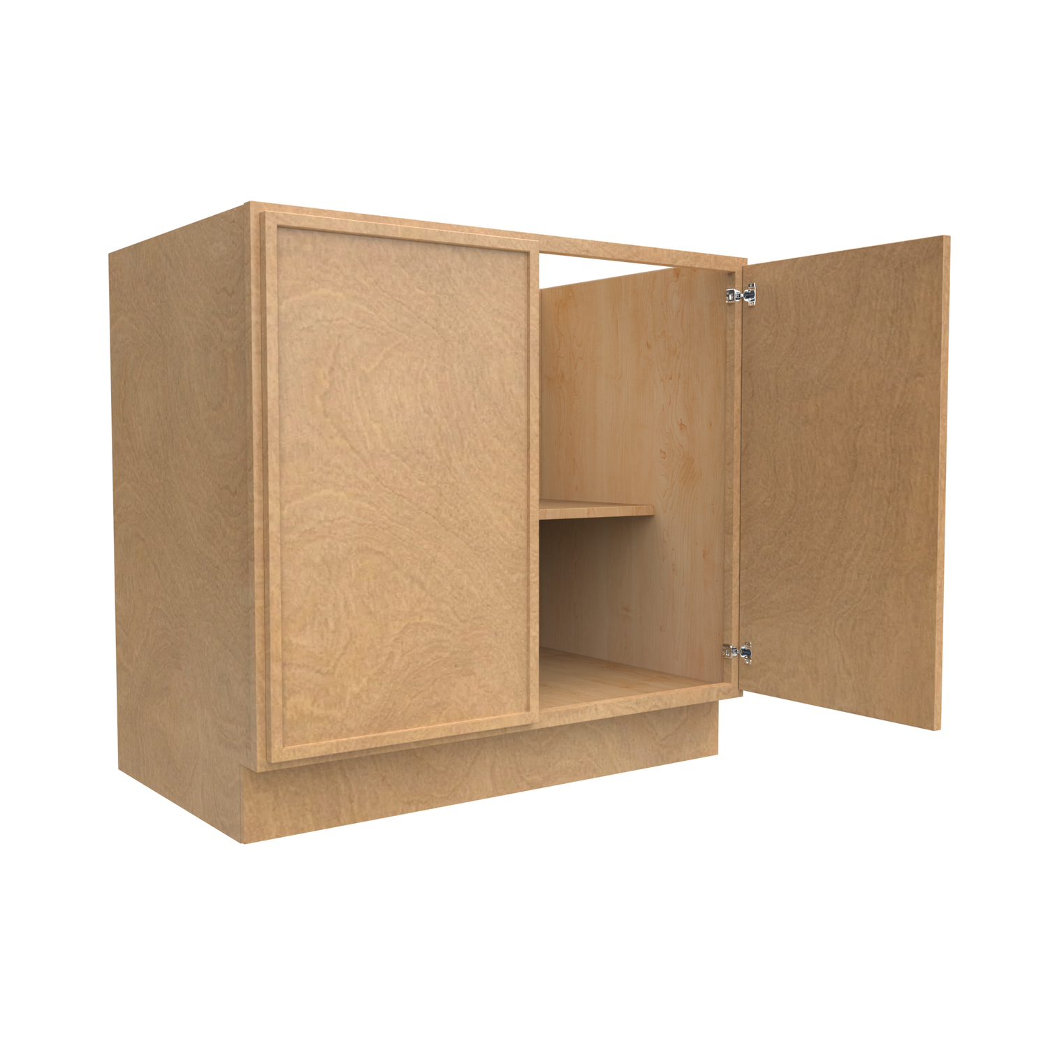 Slim Shaker Karamel - 33 Inch Full Height Double Door Base Cabinet - 33" Width x 34.5" Height x 24" Depth