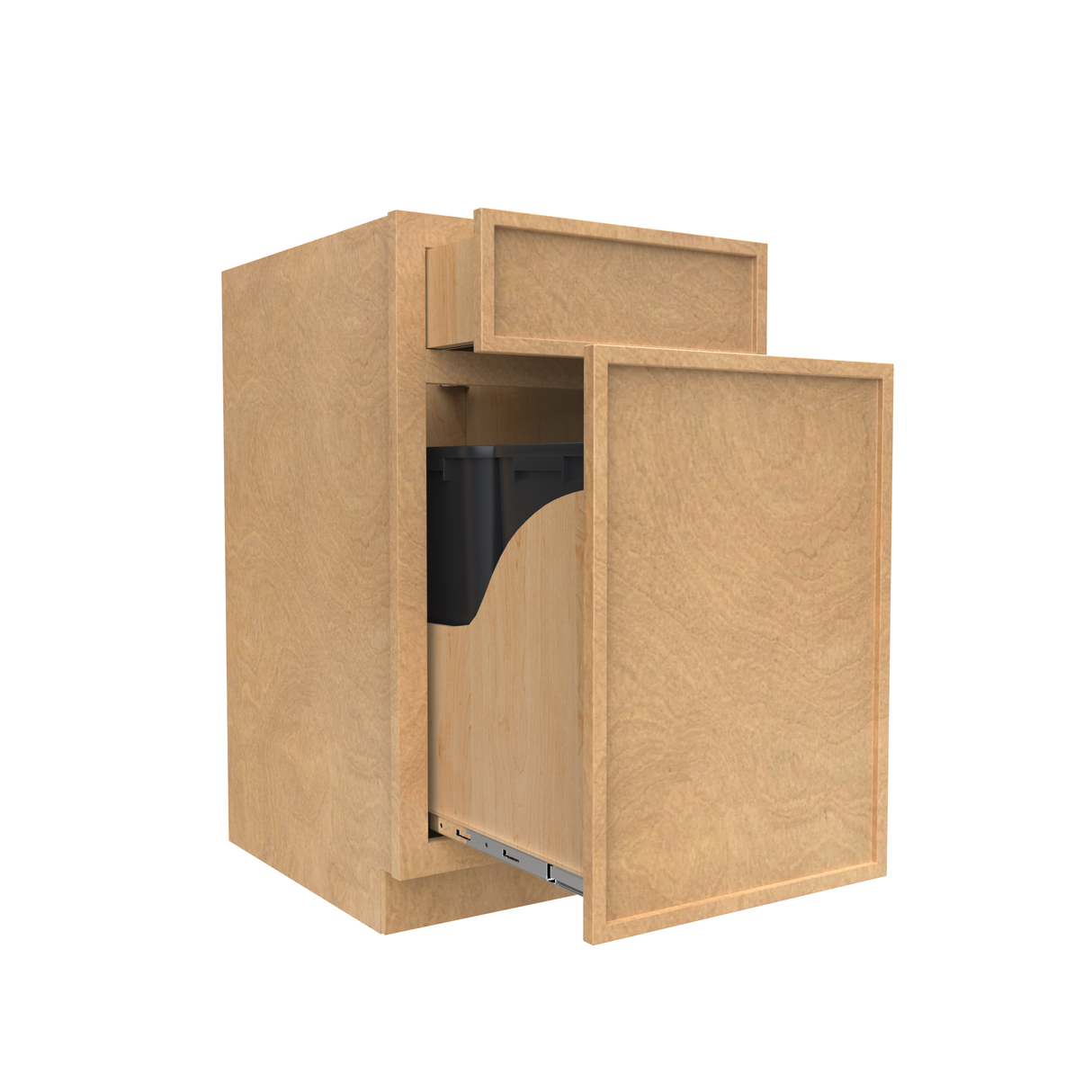 Slim Shaker Karamel - 18 Inch Waste Basket Base Cabinet - 18" Width x 34.5" Height x 24" Depth