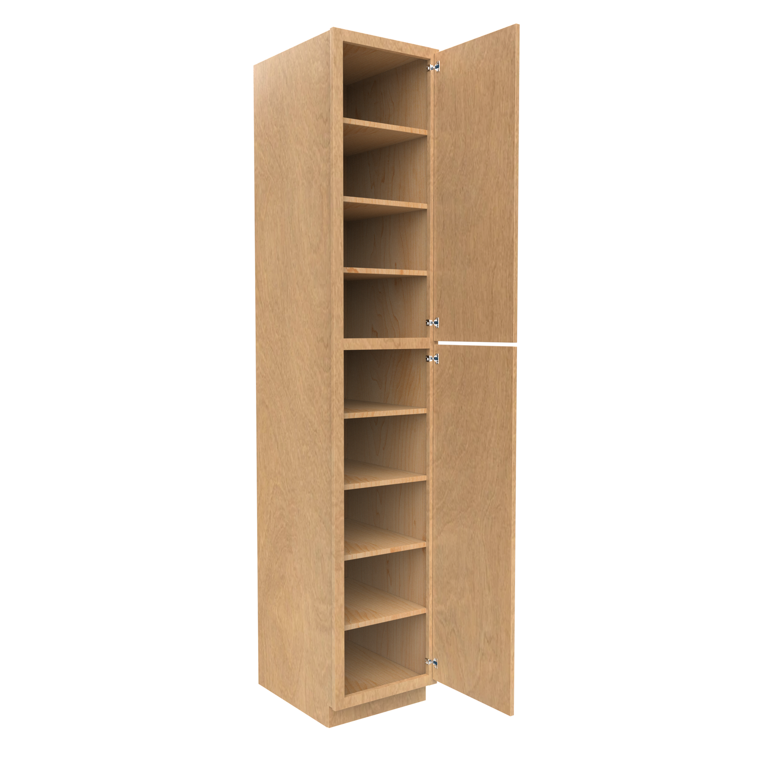 Slim Shaker Karamel - 18 Inch Single Door Pantry Tall Cabinet - 18" Width x 96" Height x 24" Depth