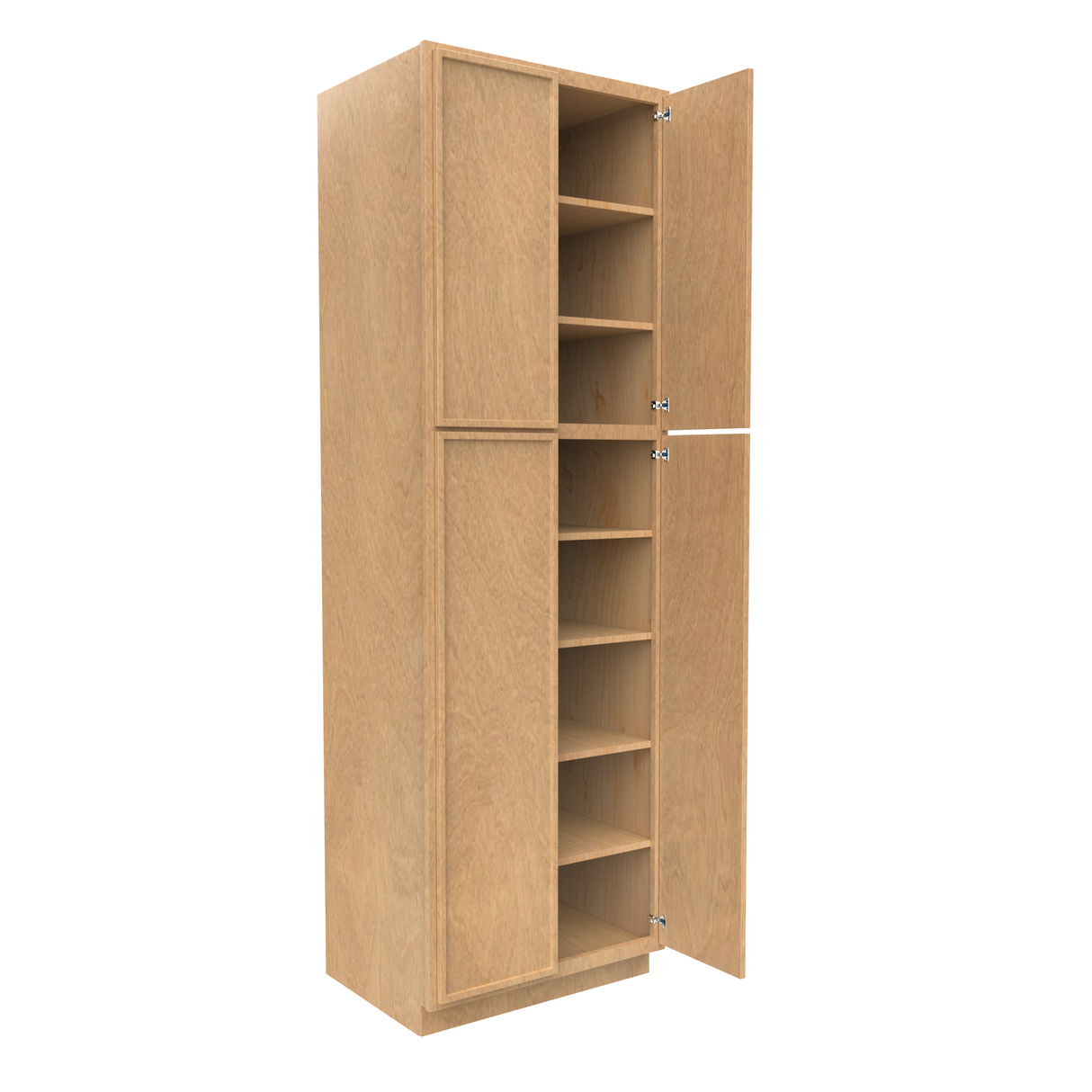 Slim Shaker Karamel - 30 Inch Double Door Pantry Tall Cabinet - 30" Width x 96" Height x 24" Depth
