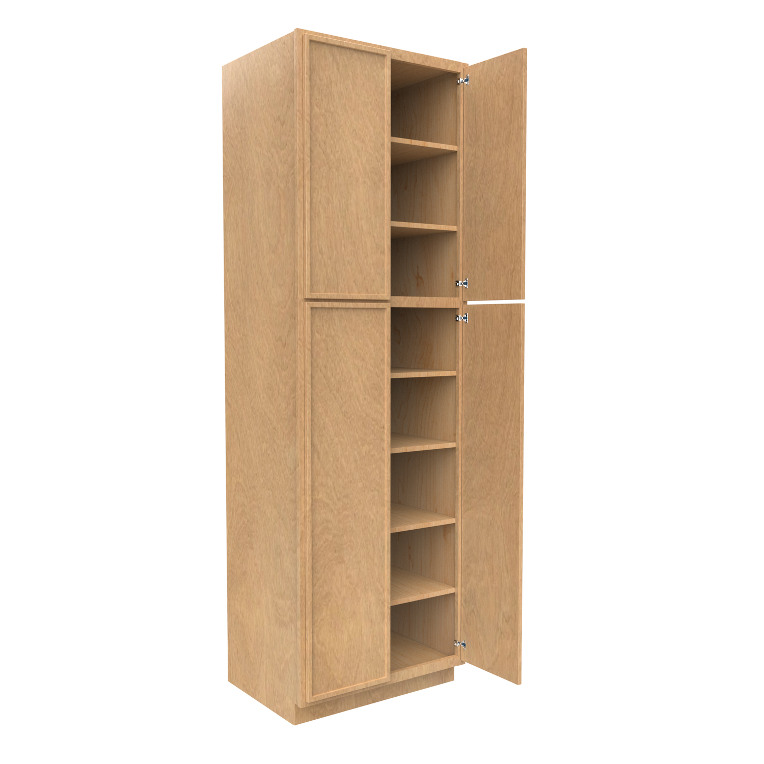 Slim Shaker Karamel - 30 Inch Double Door Pantry Tall Cabinet - 30" Width x 96" Height x 24" Depth