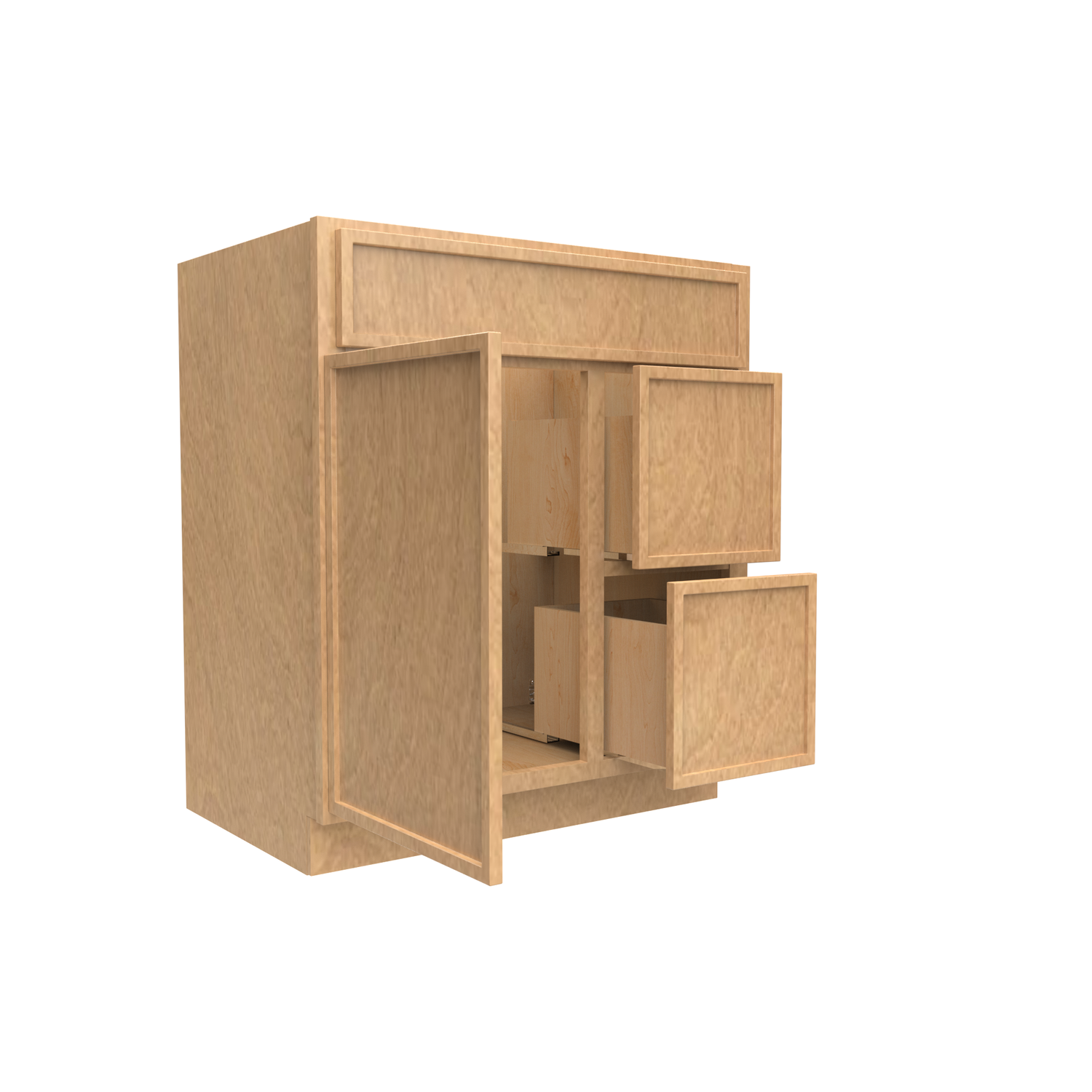 Slim Shaker Karamel - 30 Inch Vanity Sink Drawer Base Cabinet - 30" Width x 34.5" Height x 21" Depth