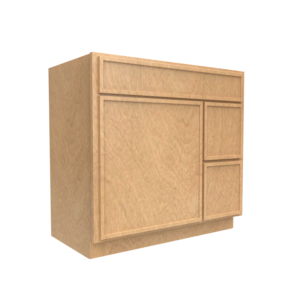 Slim Shaker Karamel - 36 Inch Vanity Sink Drawer Base Cabinet - 36