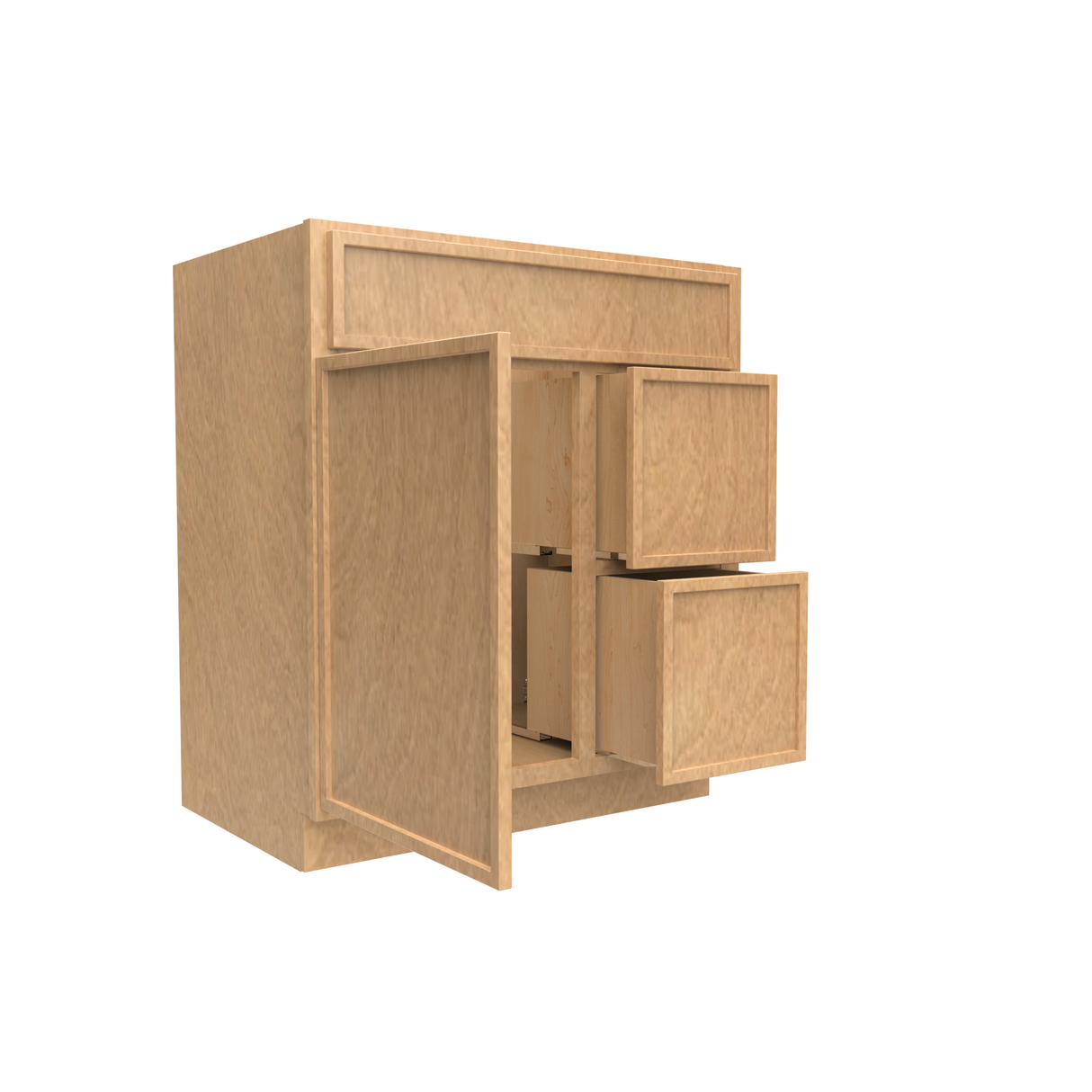 Slim Shaker Karamel - 30 Inch Vanity Sink Drawer Base Cabinet - 30" Width x 34.5" Height x 21" Depth