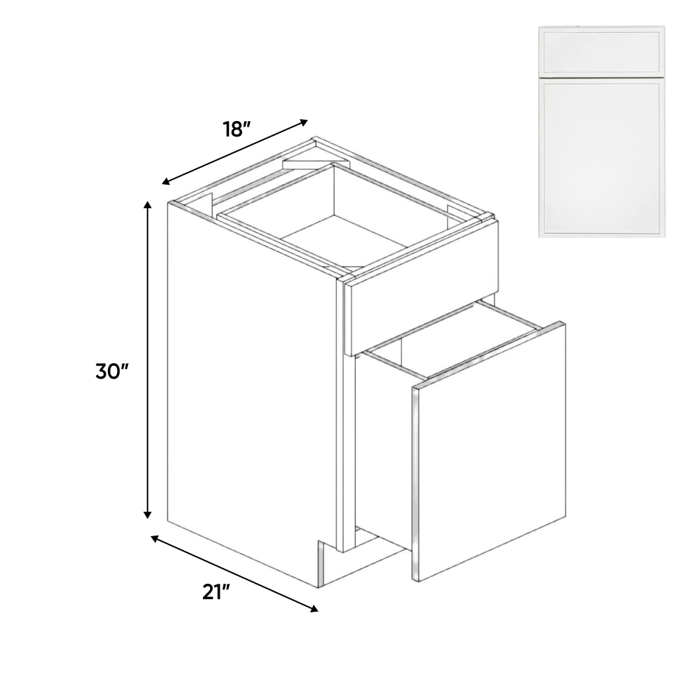 Slim Shaker Oatmeal - 18 Inch File Drawer Base Cabinet - 18" Width x 30" Height x 21" Depth