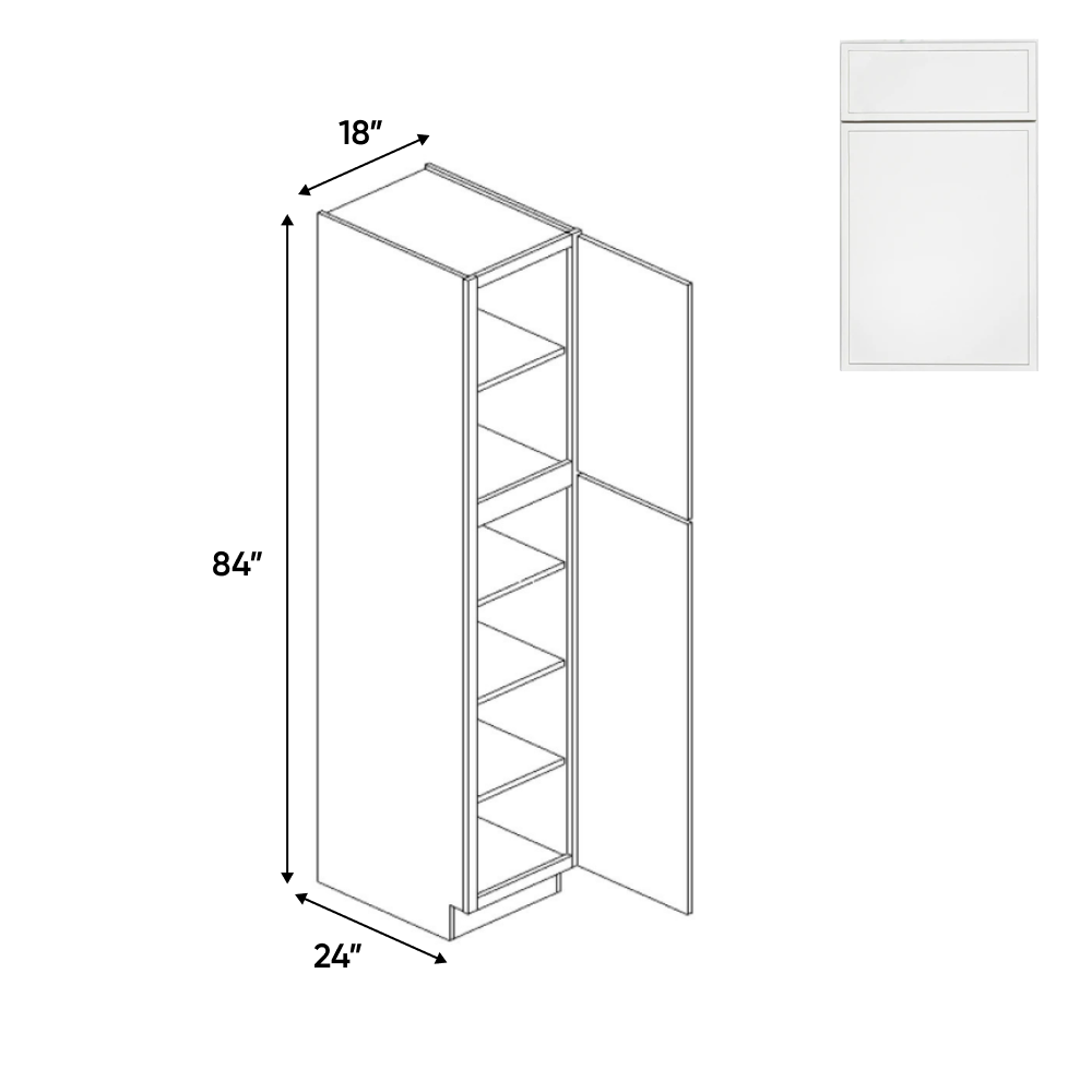 Slim Shaker Oatmeal - 18 Inch Single Door Pantry Tall Cabinet - 18" Width x 84" Height x 24" Depth